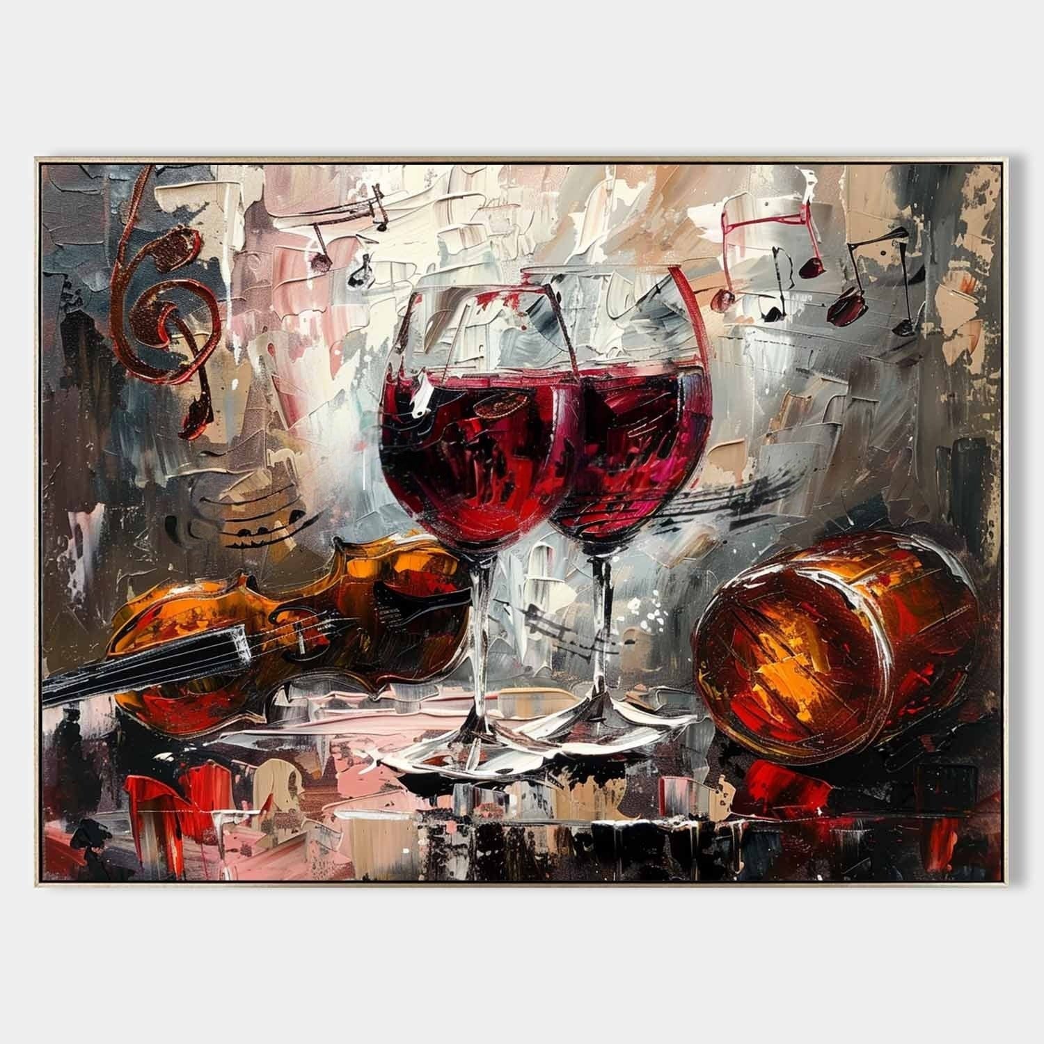 Wall Art Lyrical Textured Wine Glass