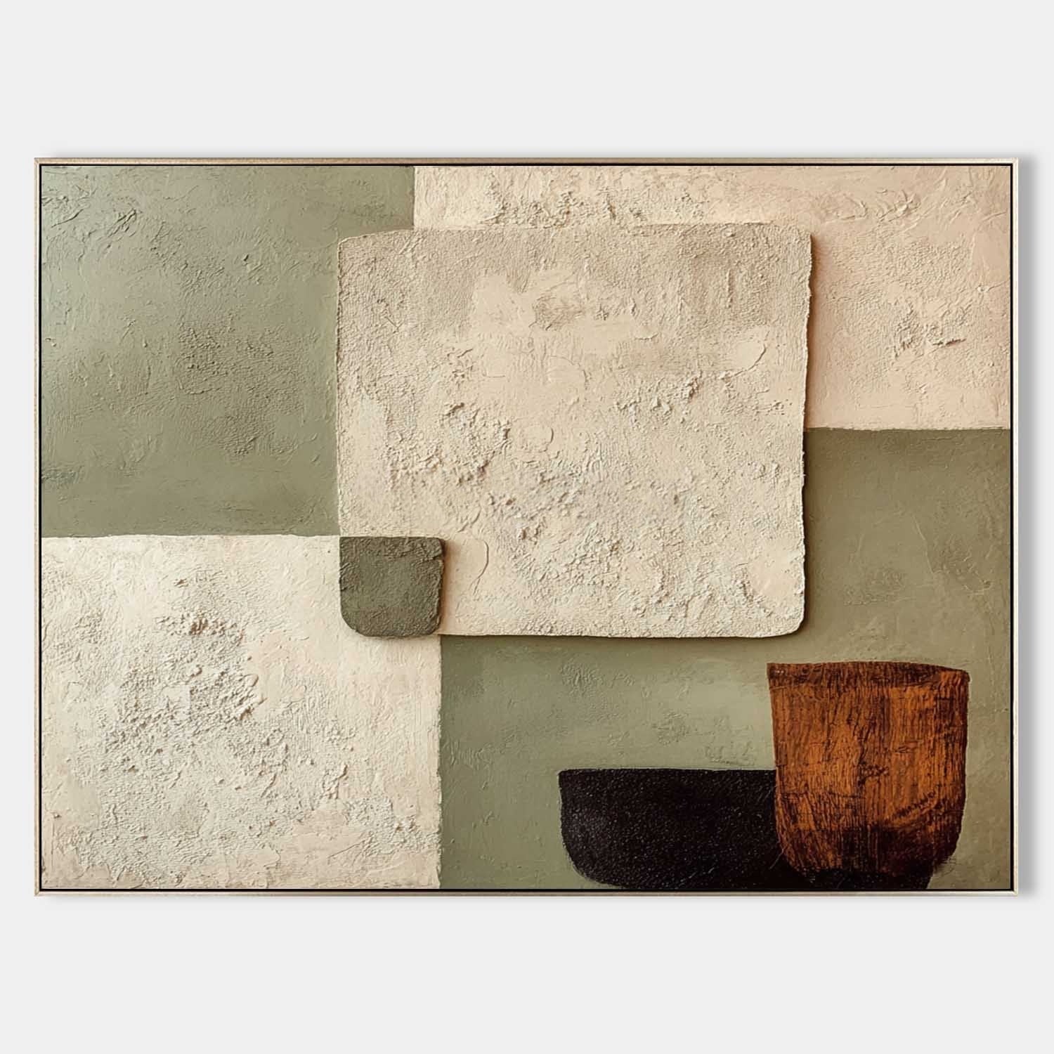 Wabi-Sabi Color Block Texture Painting