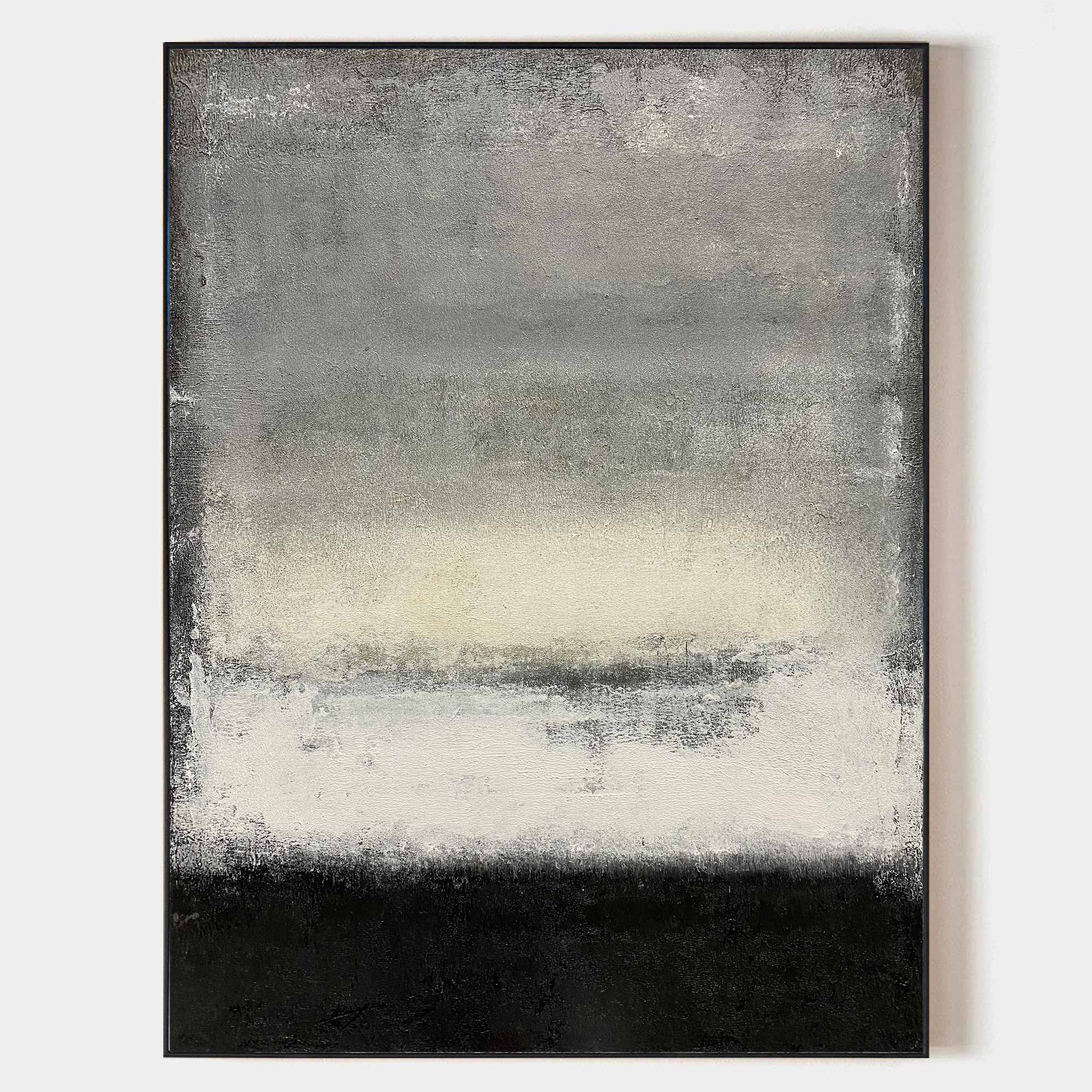 Black White Grey Abstract Painting ABAV105 - Neutralighting
