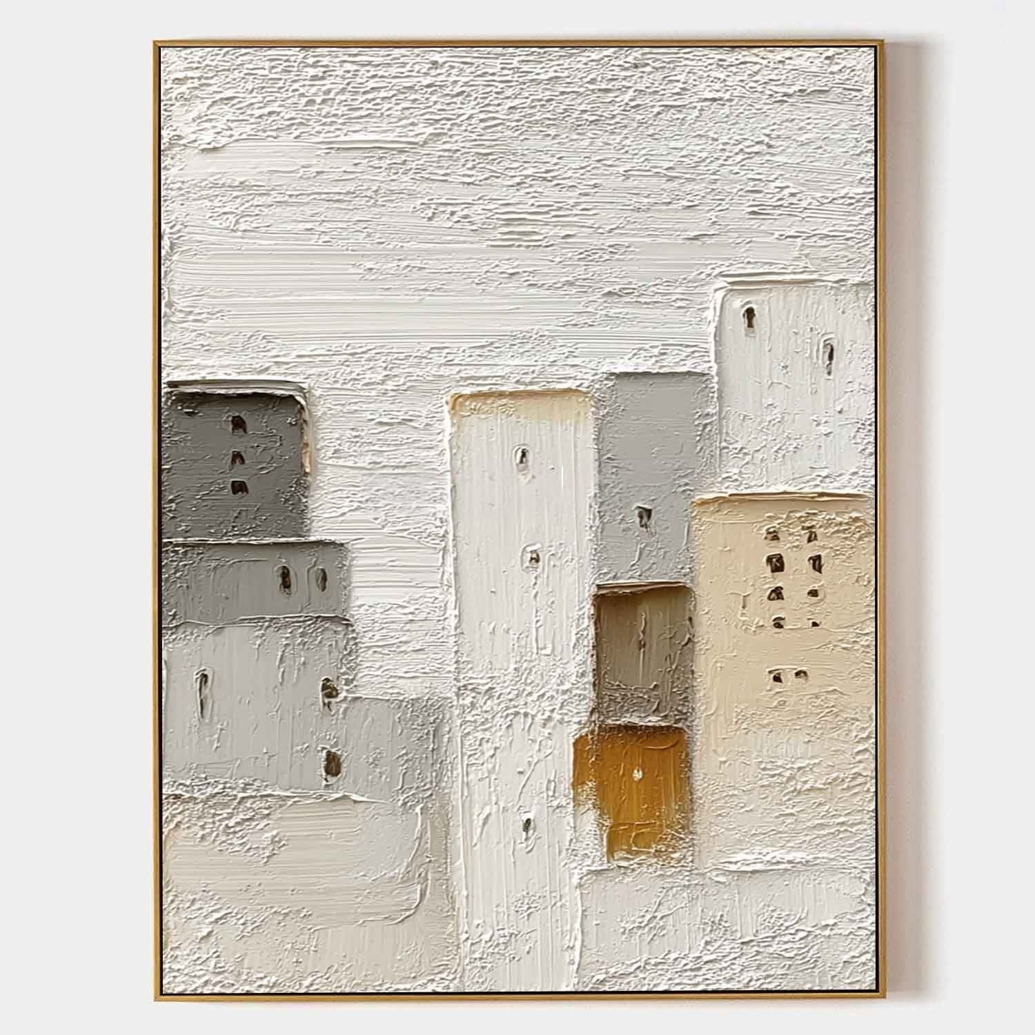 Wall Art Minimalist Cityscape Impasto Neutral