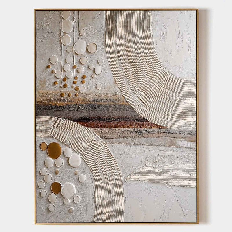Wall Art Minimalist 3D Gold Circles Waves