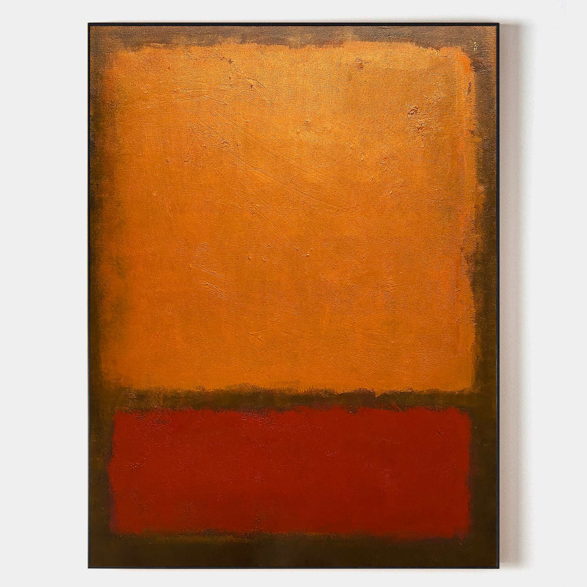 Warm‑Tone Color‑Block Abstract Hand‑Painted Thick Textured Artwork