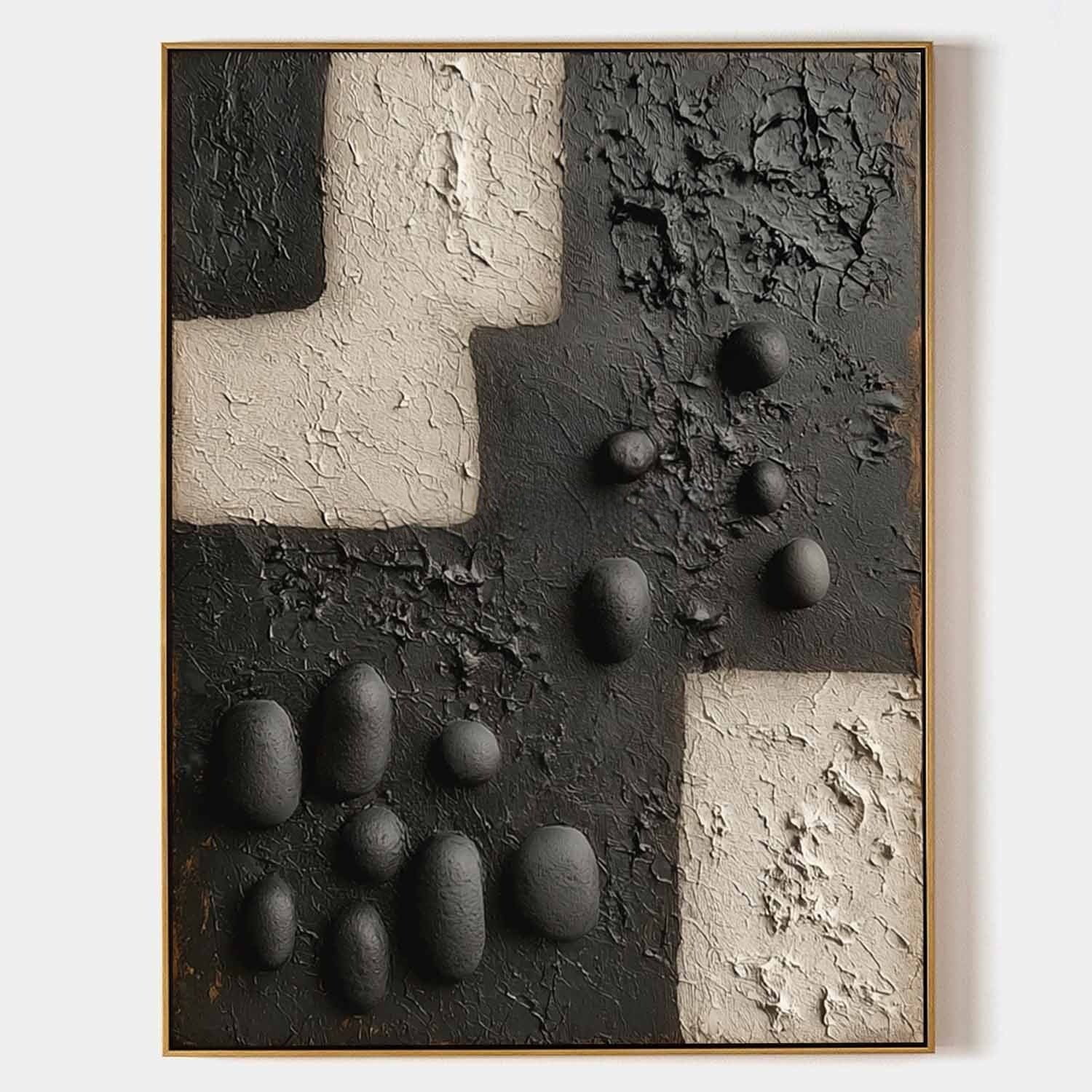 Wall Art Vertical 3D Geometric Pebble