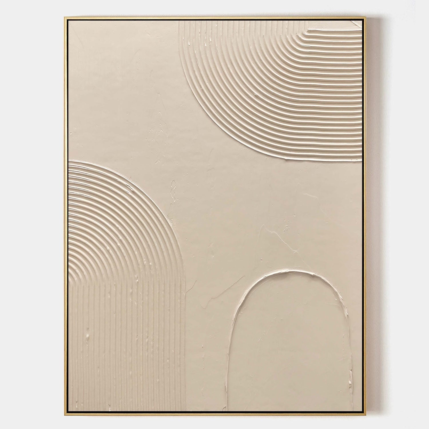 Curved Contour Waves Beige Art