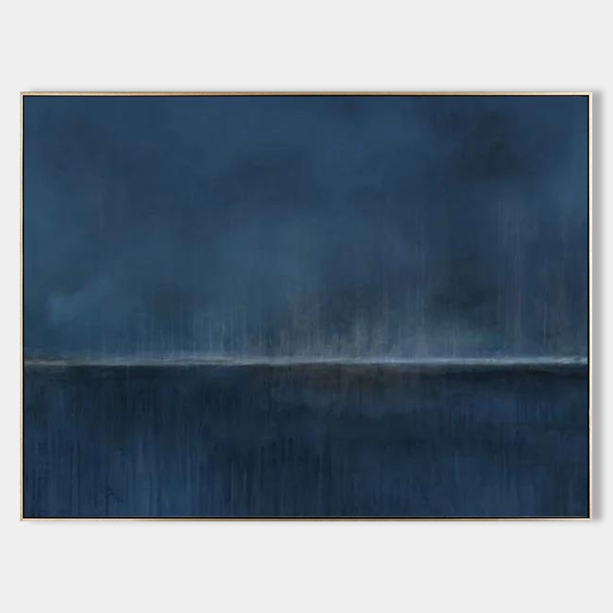 Wall Art Dark Blue Horizon Seascape Minimalist Textured Canvas Living Room | Neutralighting