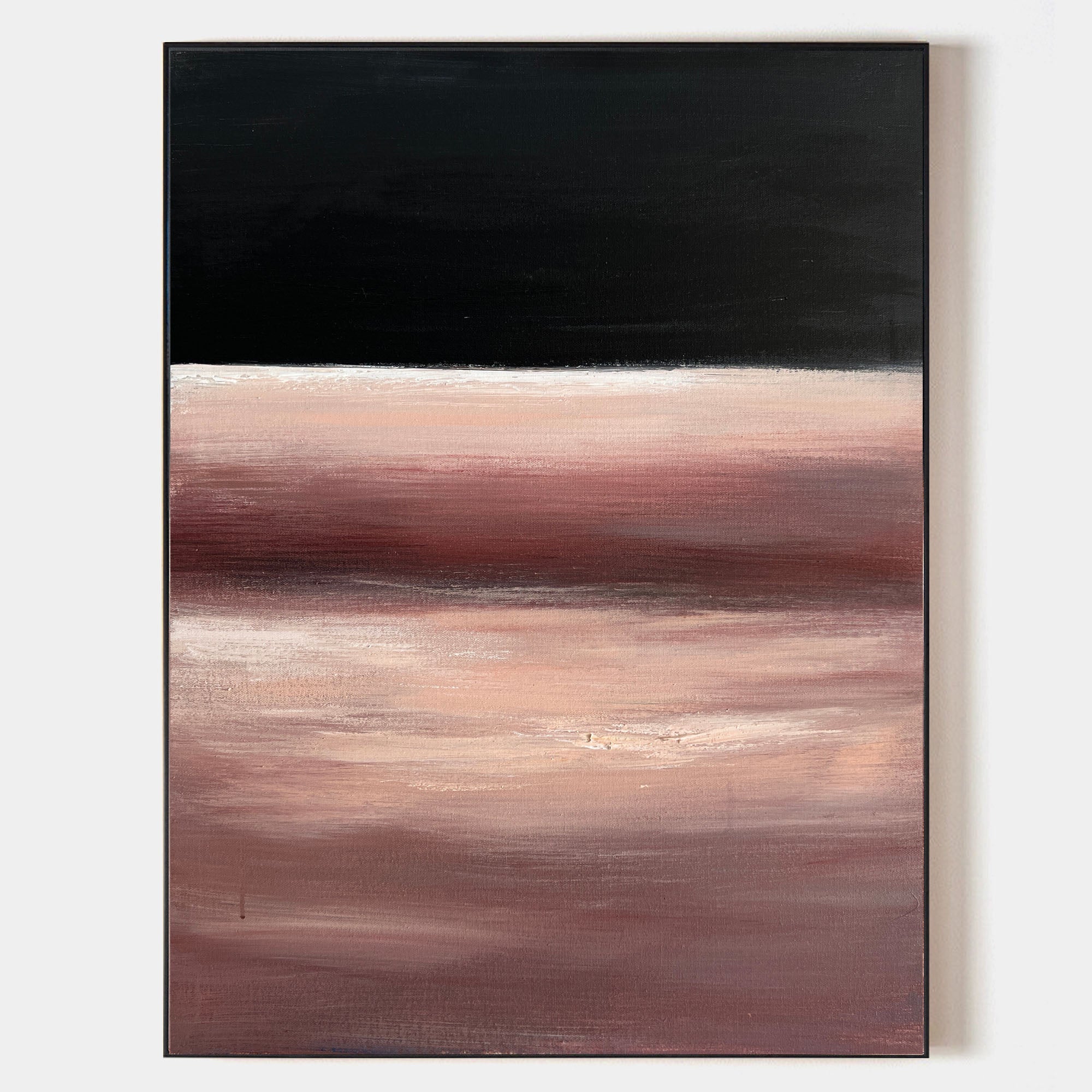 Dusk Rose Gradient Abstract Textured Linen Canvas Wall Decor