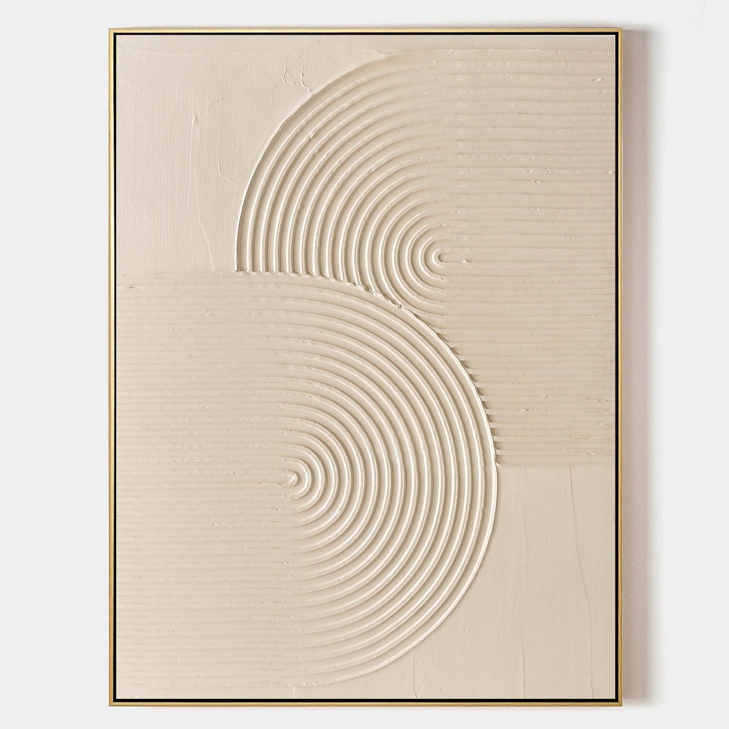 Beige Concentric Waves Minimalist Art
