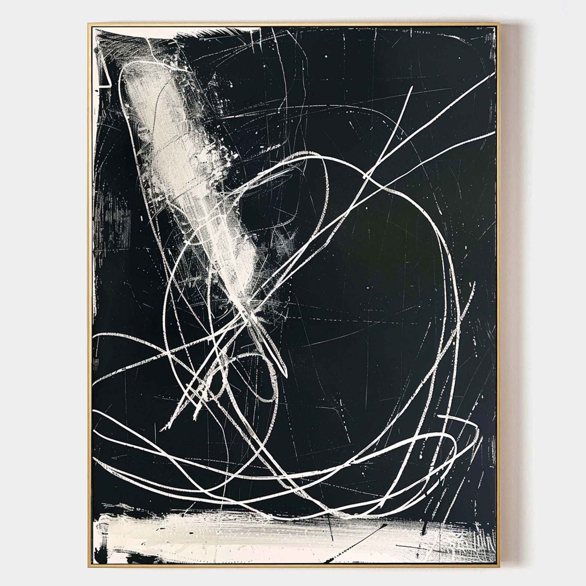 Black and White Abstract Oil Painting