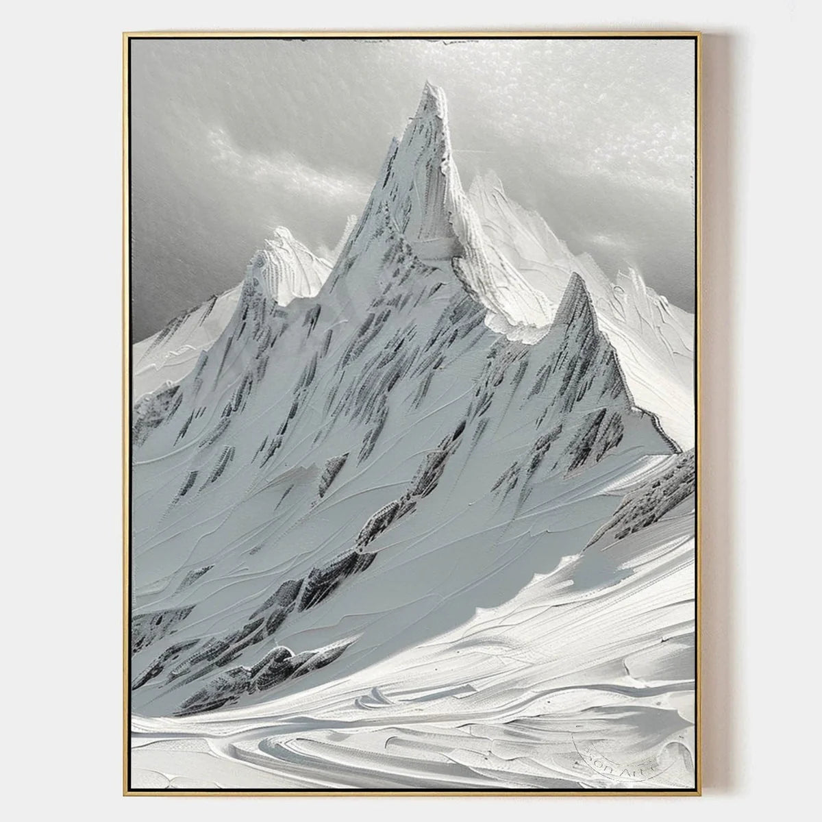 Wall Art Vertical Monochrome Impasto