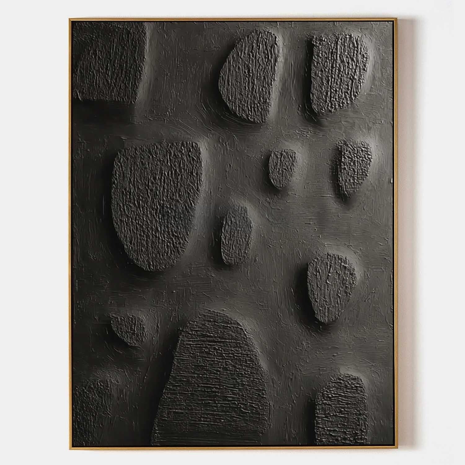 Black Minimalist Organic Texture Painting