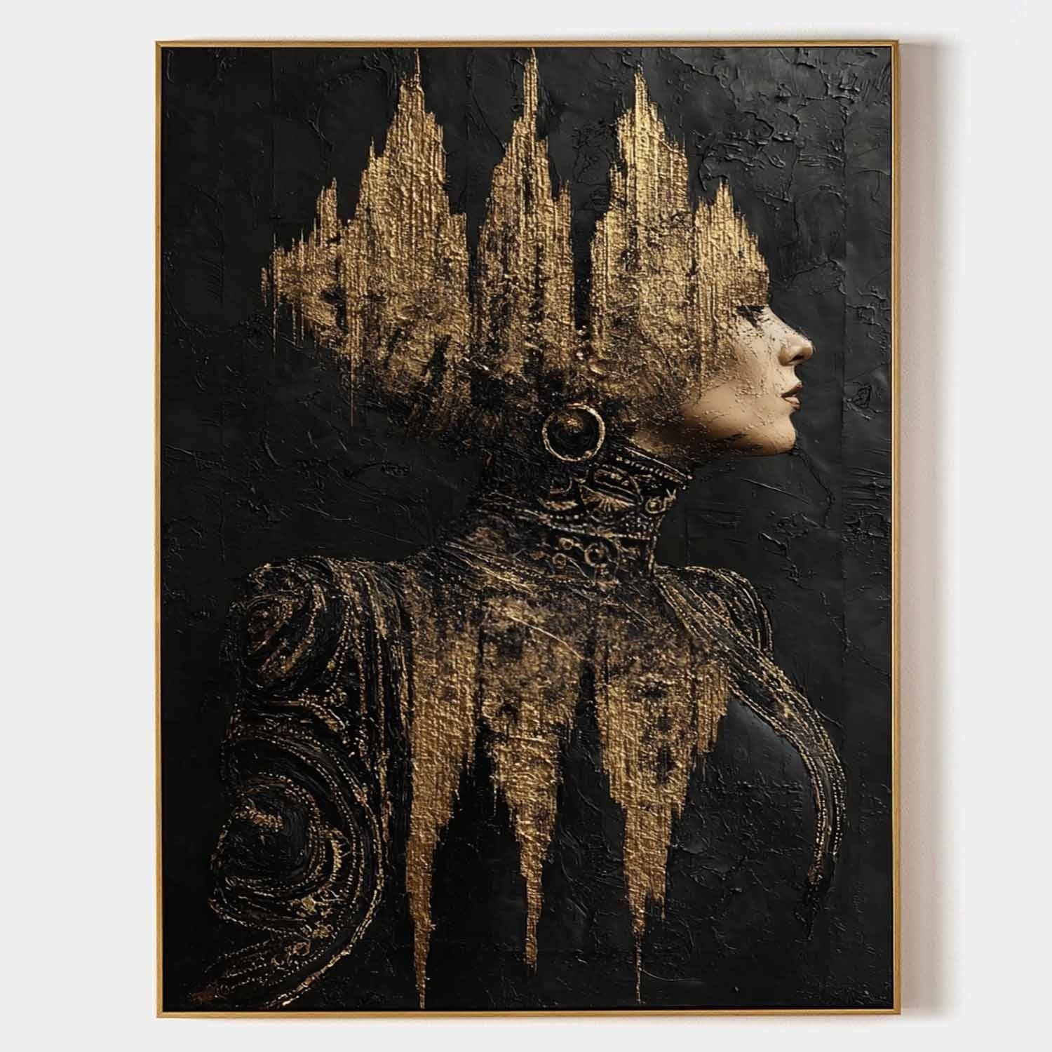 Golden Empress Mixed Media Painting