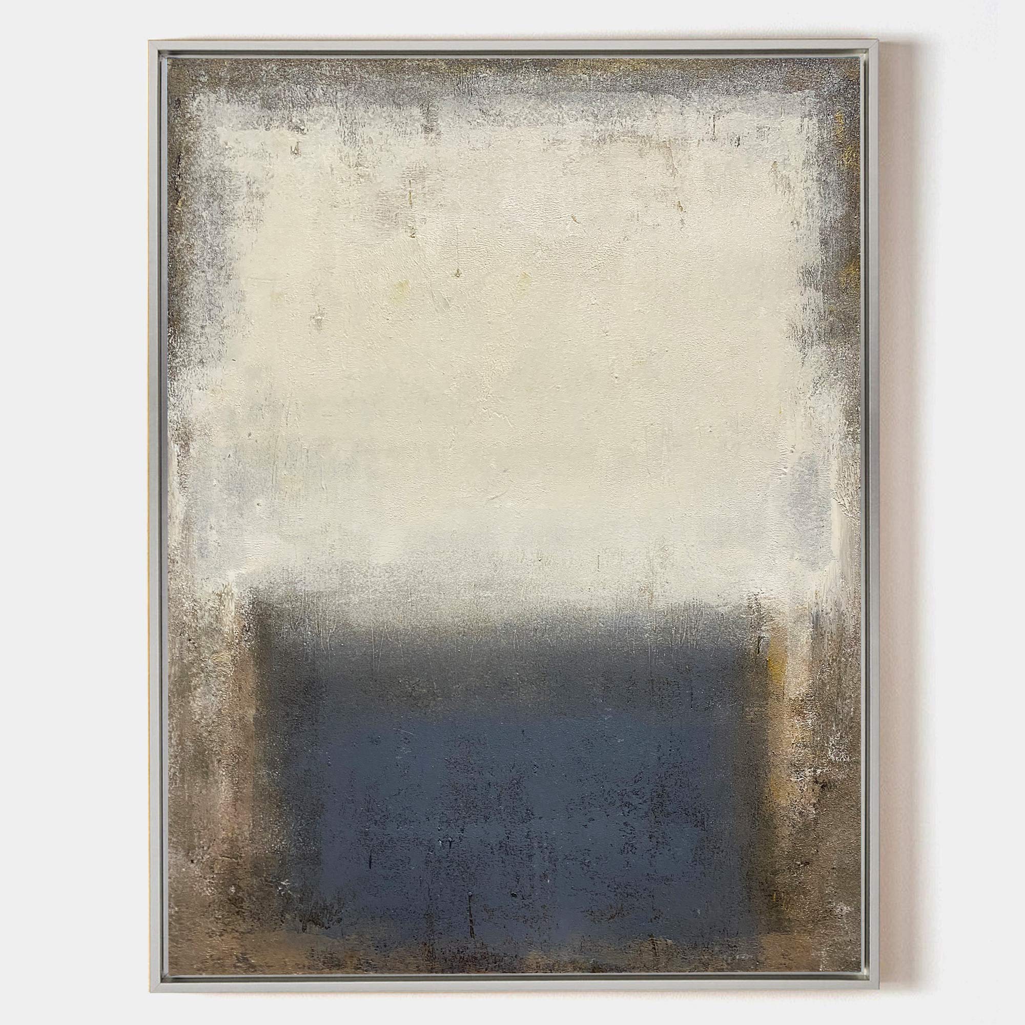 Beige And Blue Minimalist Painting ABAV125 - Neutralighting