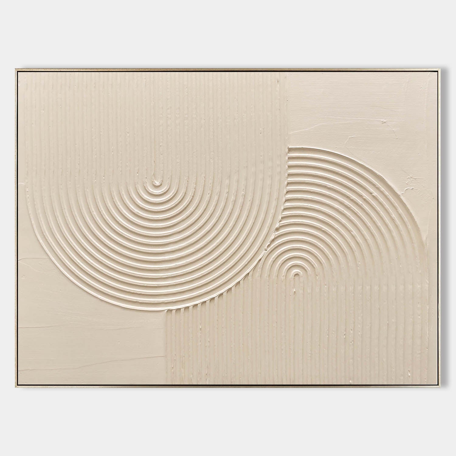 Neutral Concentric Circle Relief Wall Art