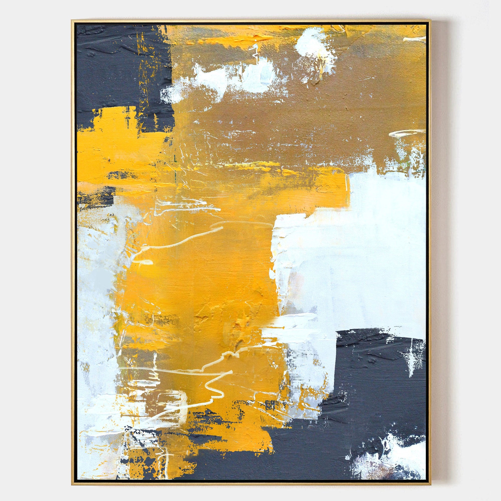 Mustard Yellow Black Abstract