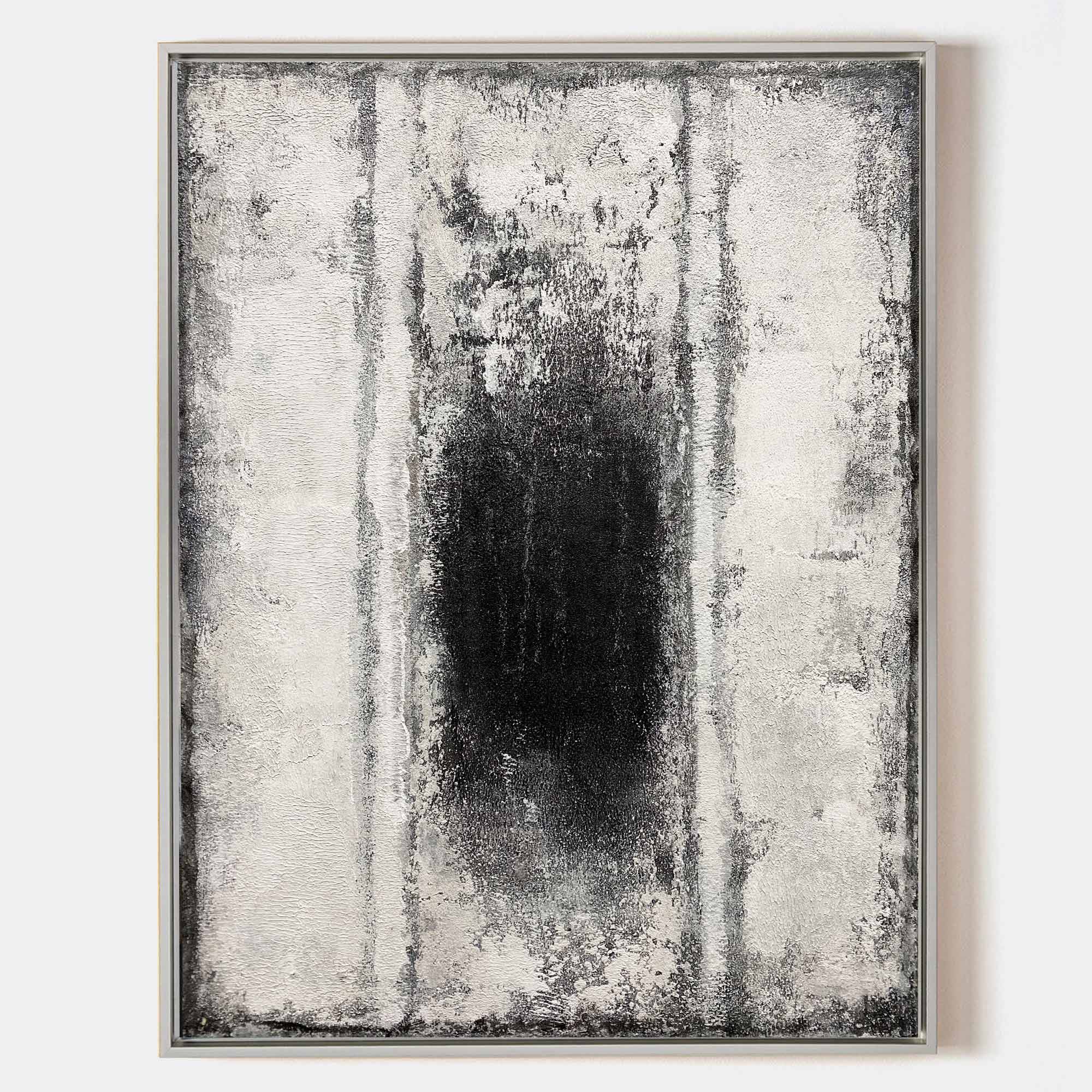 Black And White Abstract Painting ABAV115 - Neutralighting