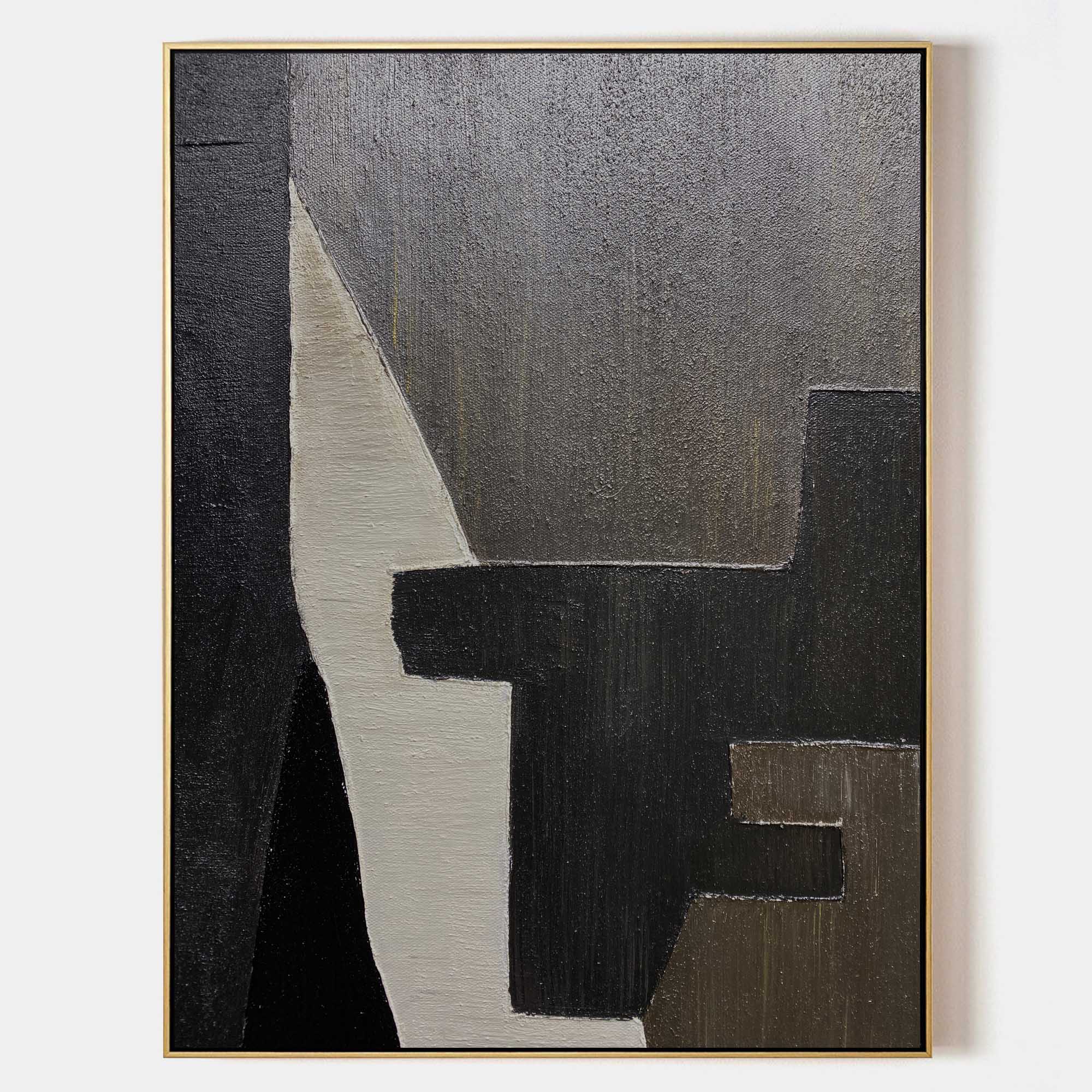 Black And Brown Abstract Painting ABAV190 - Neutralighting