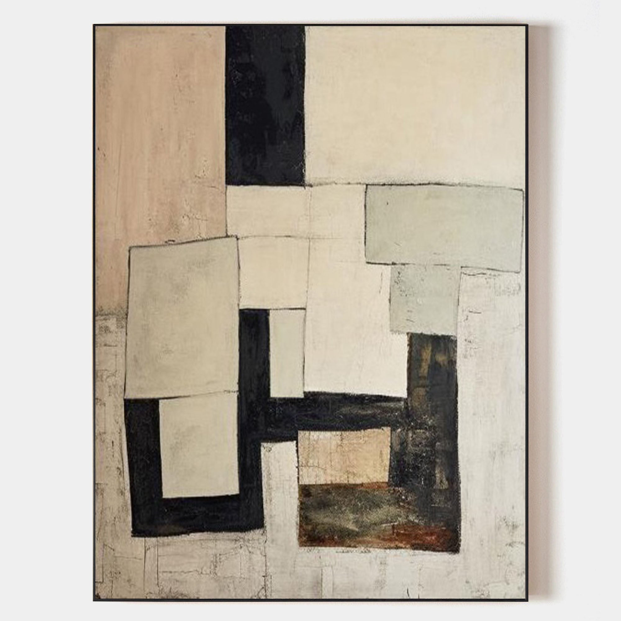 Earthy Tone Washed Abstract Canvas Art