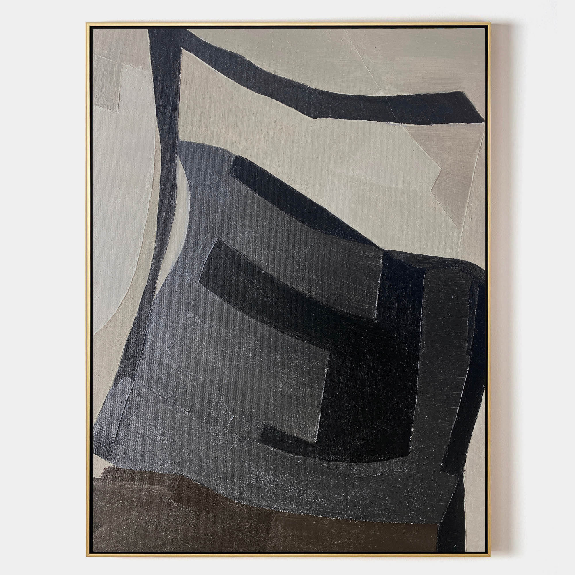 Black And Brown Abstract Painting ABAV188 - Neutralighting