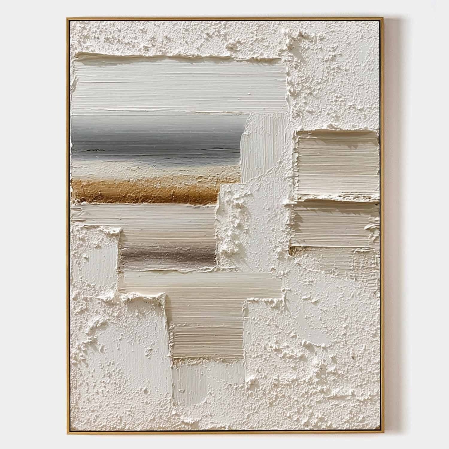 Wall Art Vertical Textured Abstract Geometric Scene Serene