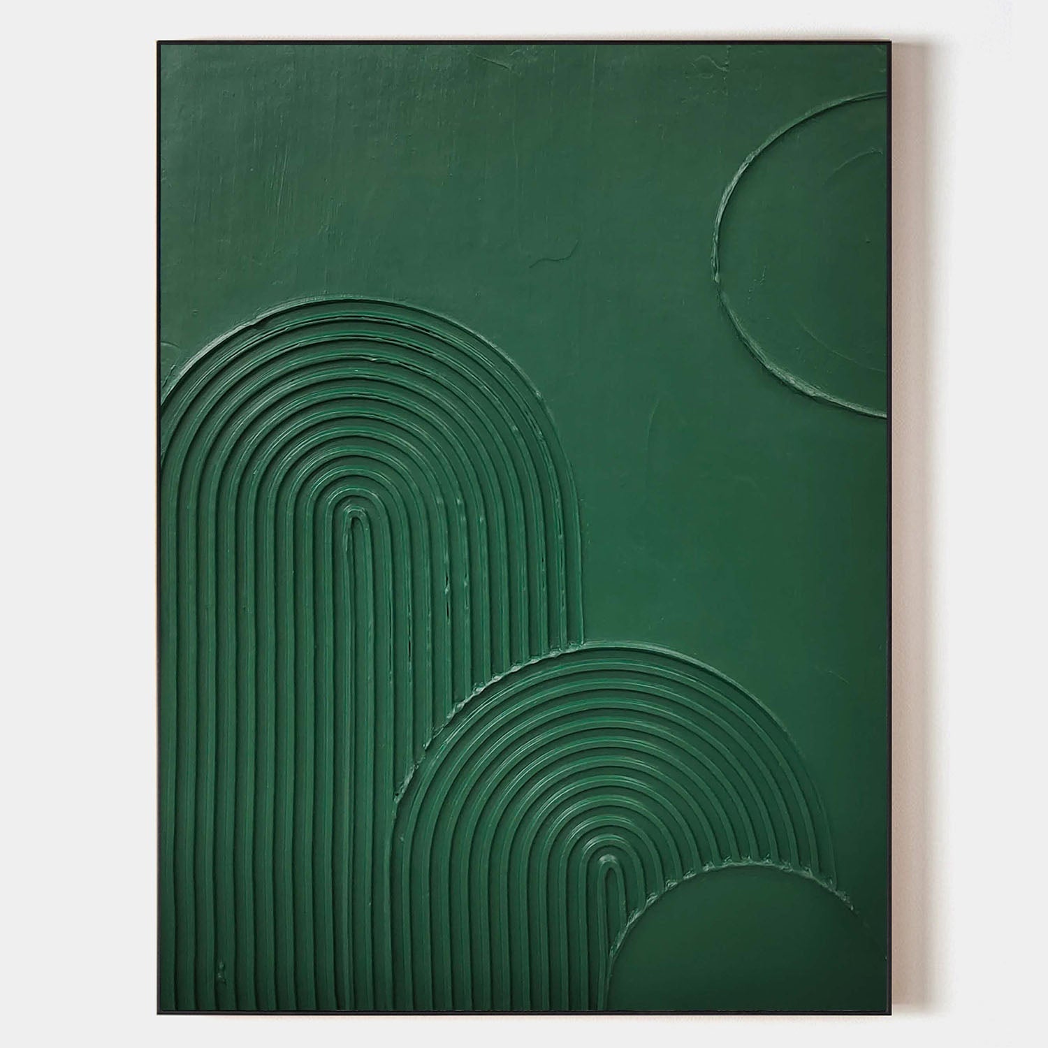 Moss Green Topographic Curves Art