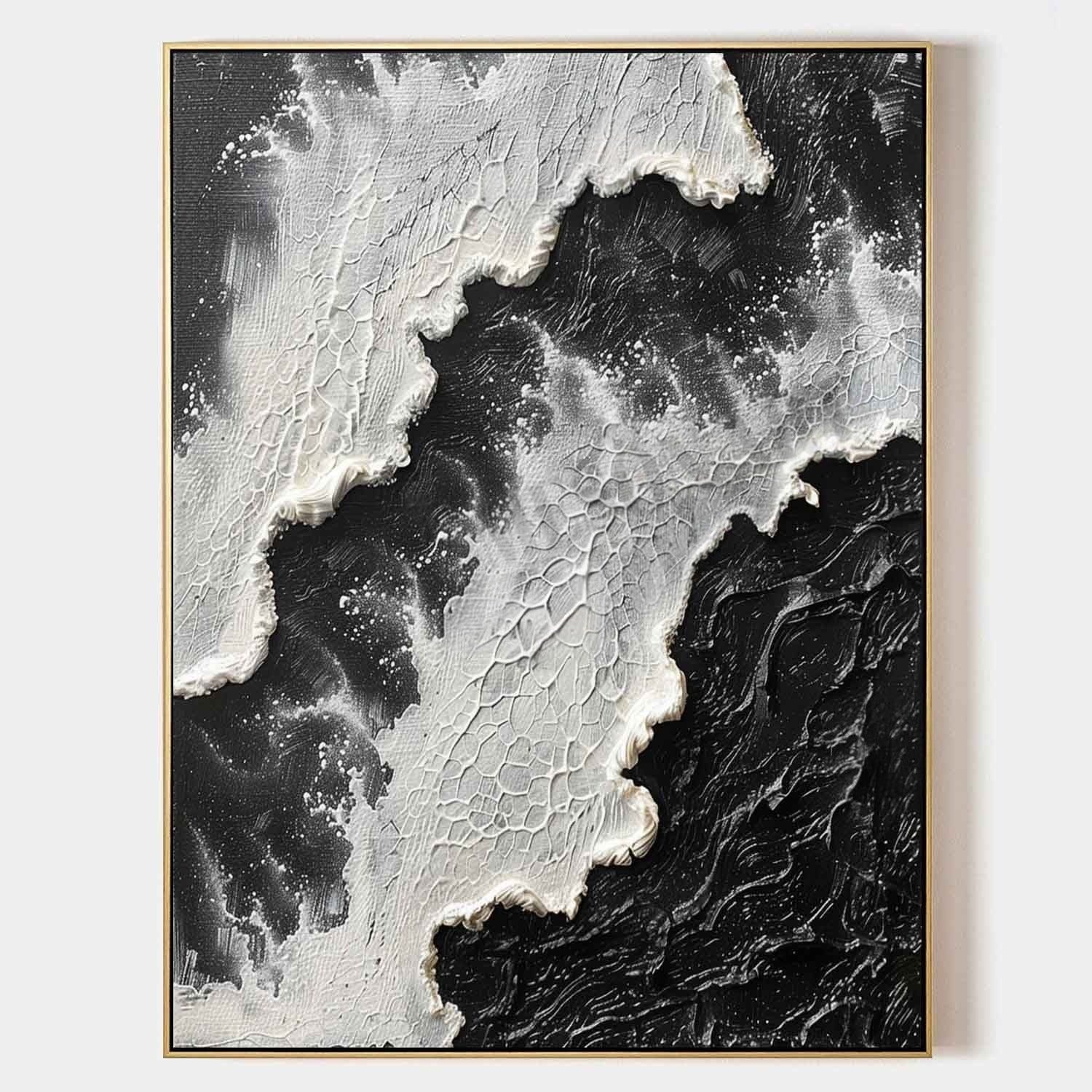 Wall Art Monochrome Ocean Wave
