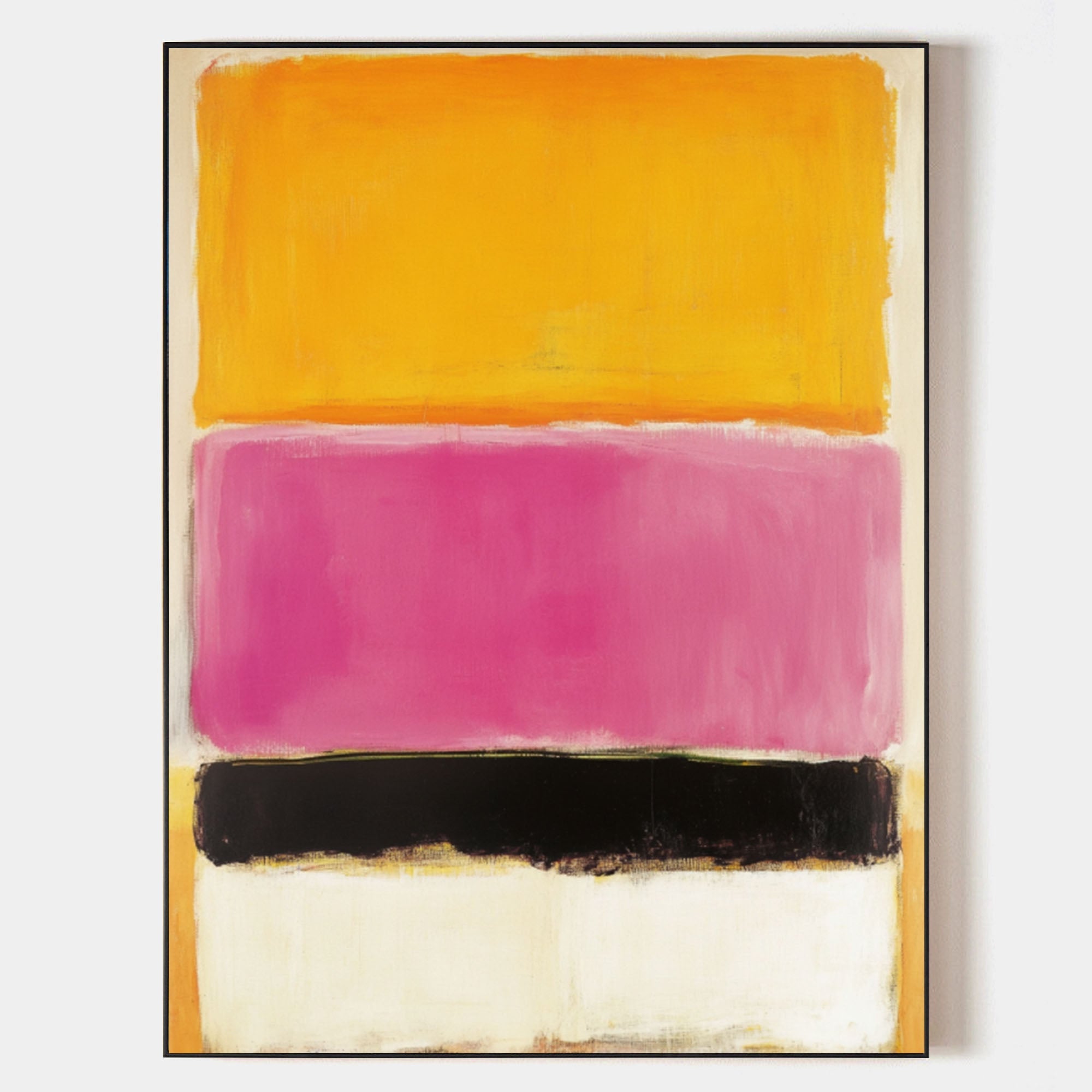 Warm Hues Block‑Stripe Abstract Canvas Art