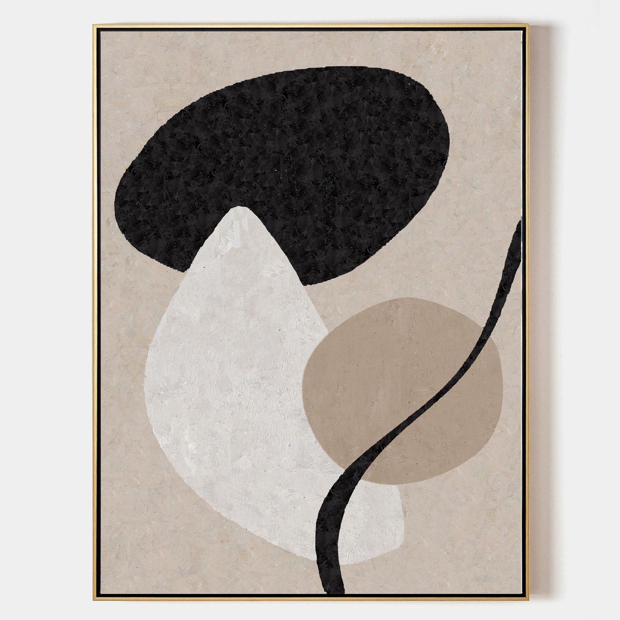 Beige Organic Abstract Minimalist Painting