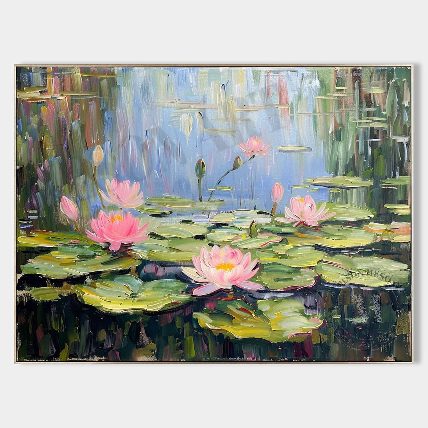 Wall Art Landscape Gradient Floral Lotus Serene