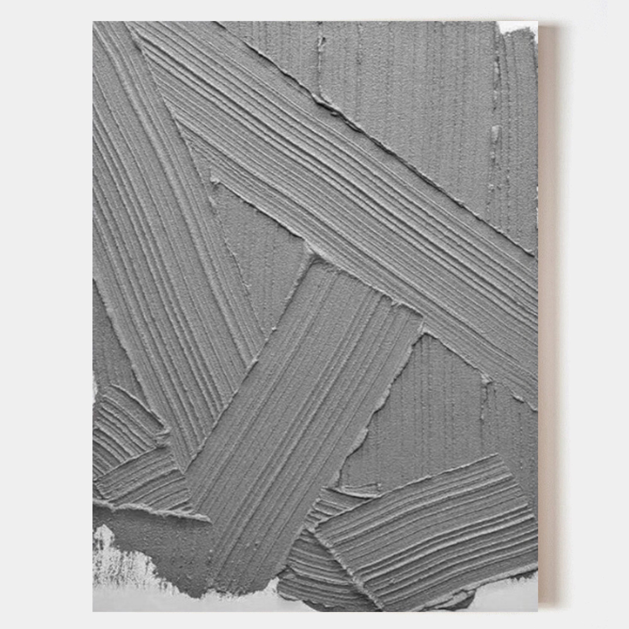Wall Art Square Abstract Cross-Hatch Charcoal