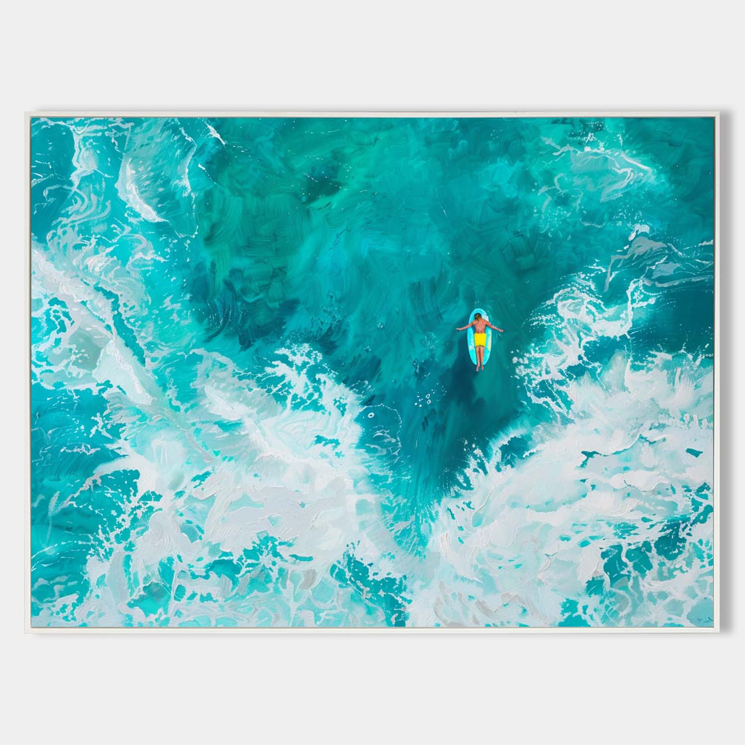 Turquoise Ocean Swirl Figurative Art