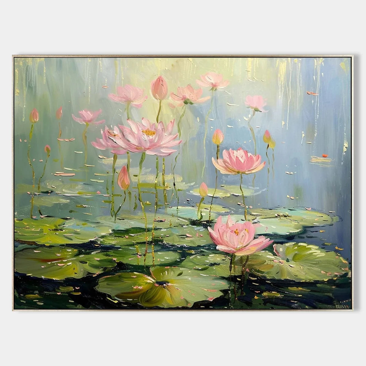 Wall Art Horizontal Lotus Pond Painting