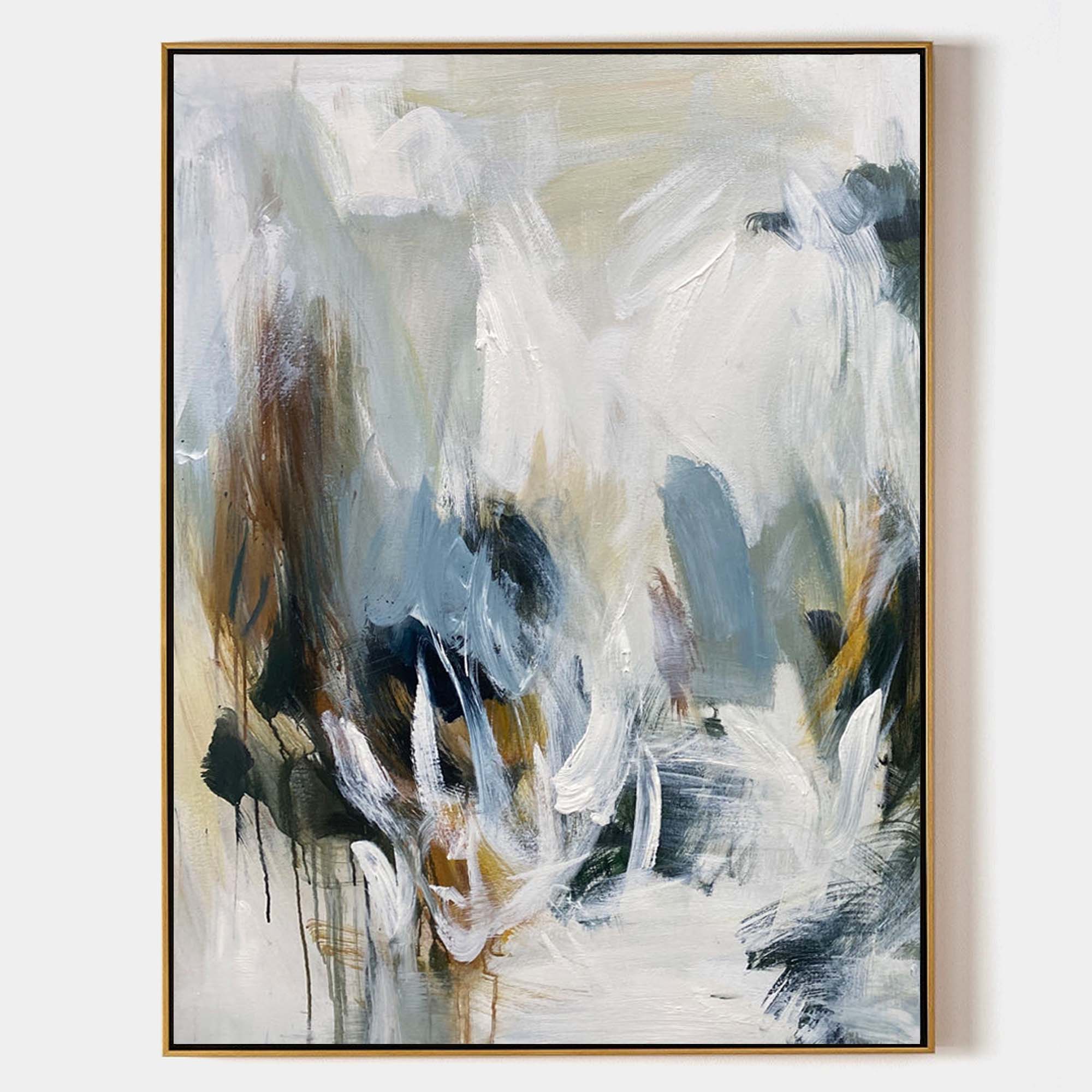Wall Art Modern Blue Grey Painting