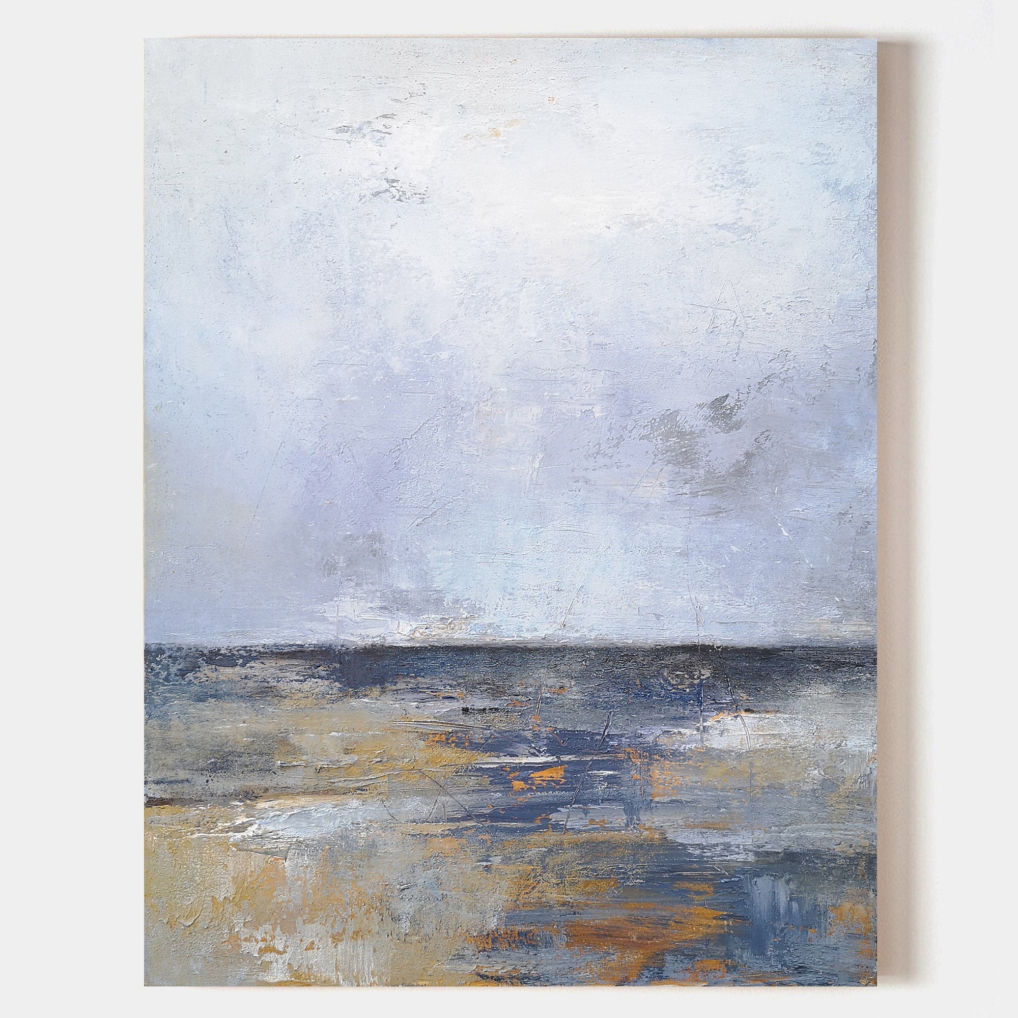 Seascape Blue Grey White Coastal Abstract Painting