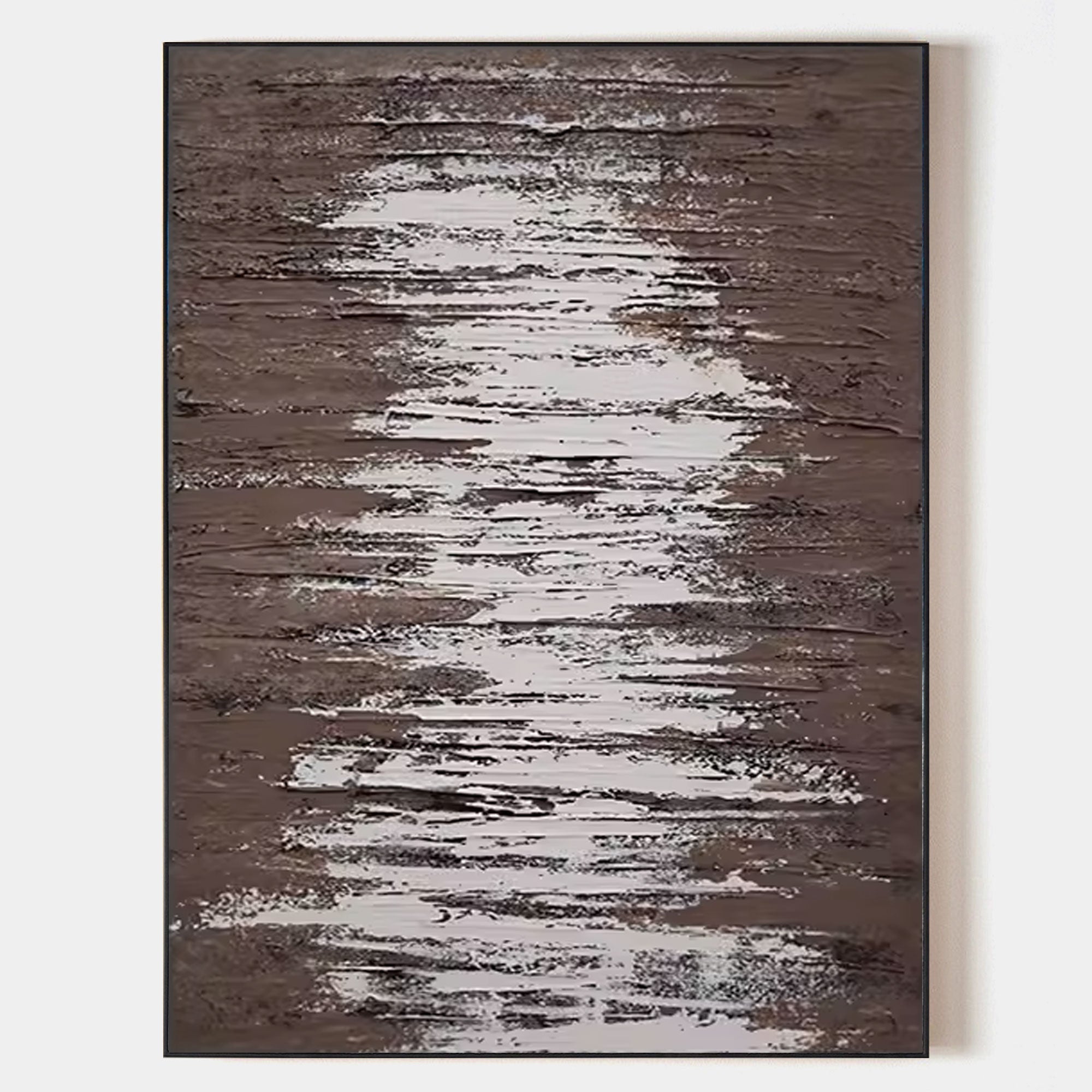 Wall Art Vertical Abstract Wood Grain Warm Brown