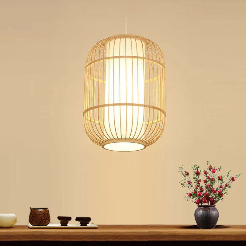 Kuro Hand-Woven Knitted Rattan Bamboo Vintage Pendant Light - Neutralighting