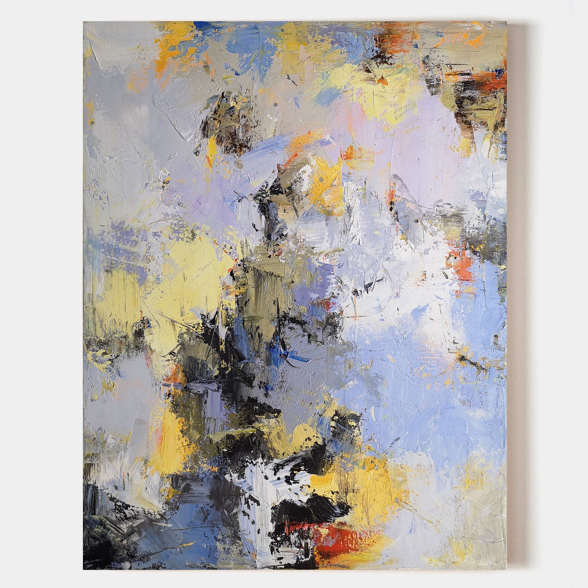 Yellow Blue Abstract Expressionist Painting