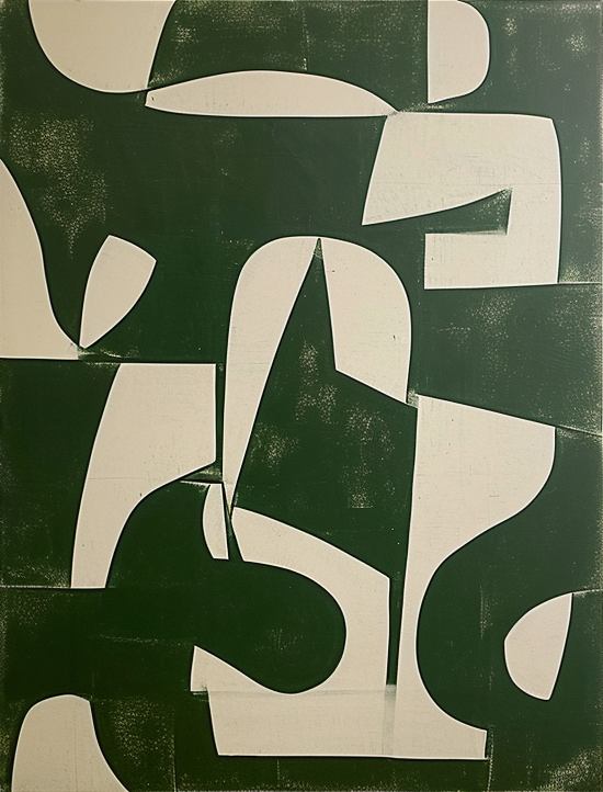 Wall Art Abstract Green Modern Serene