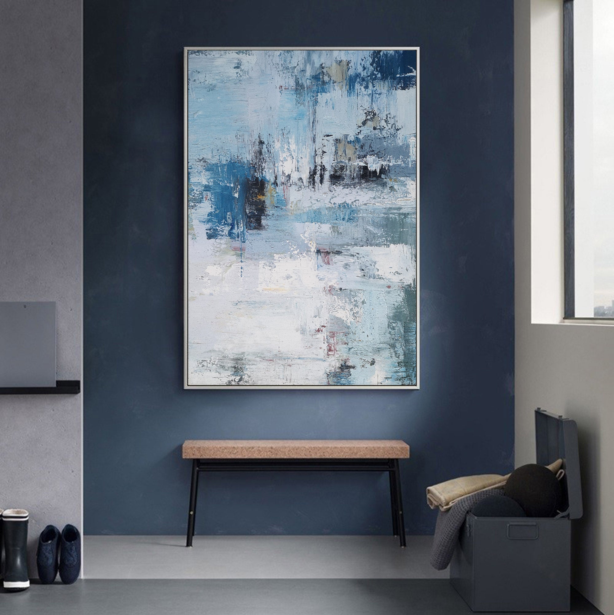 BLue Abstract Painting ABAV86 - Neutralighting