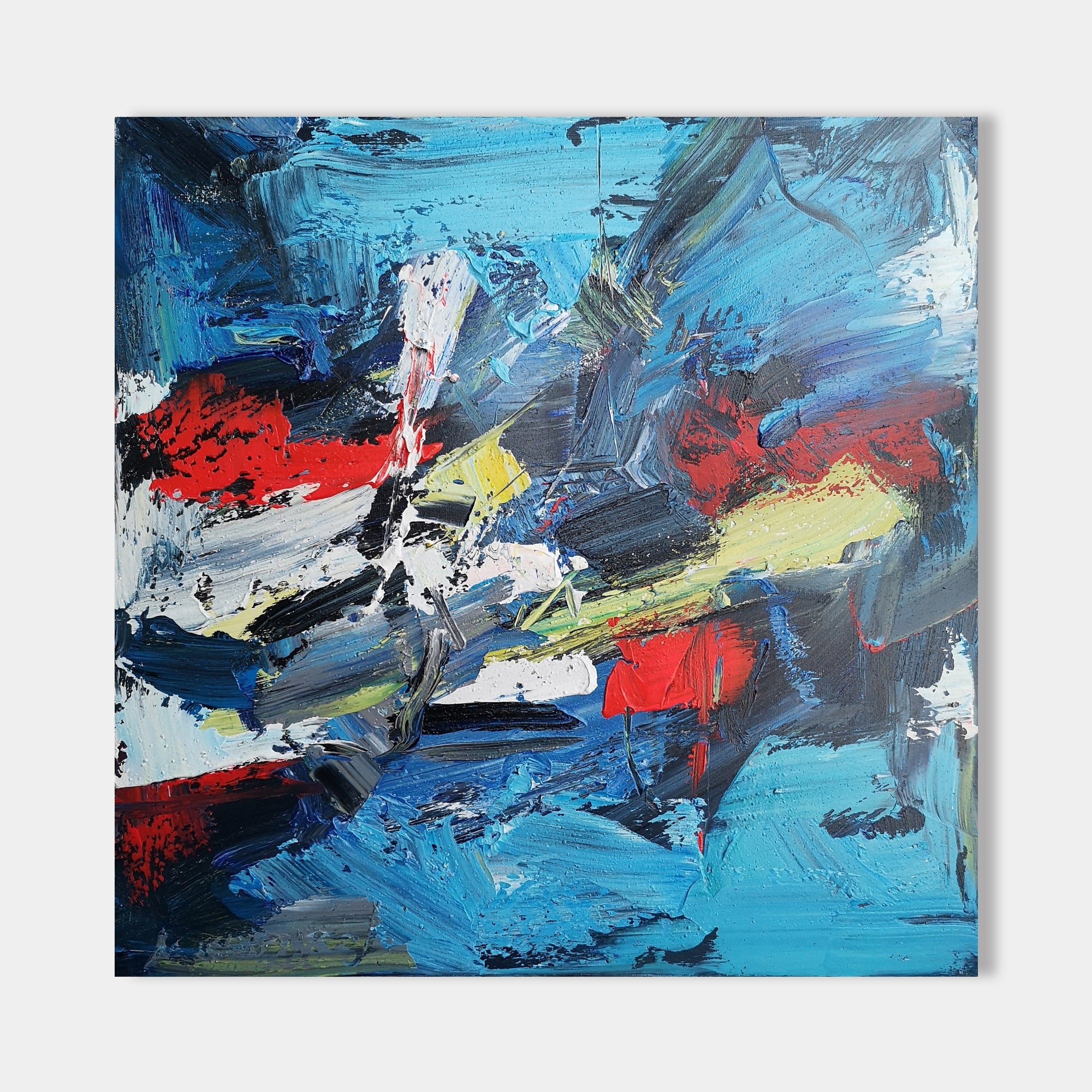 Blue Red Abstract Painting