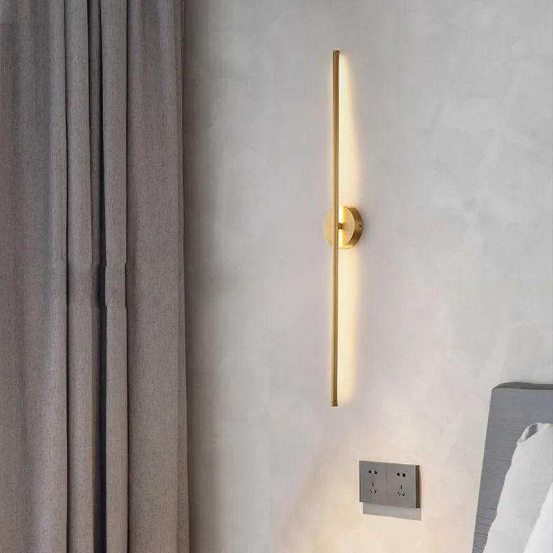 Fauro Modern Linear Metal&Silica Gel Wall Mount Lamps, Gold - Neutralighting