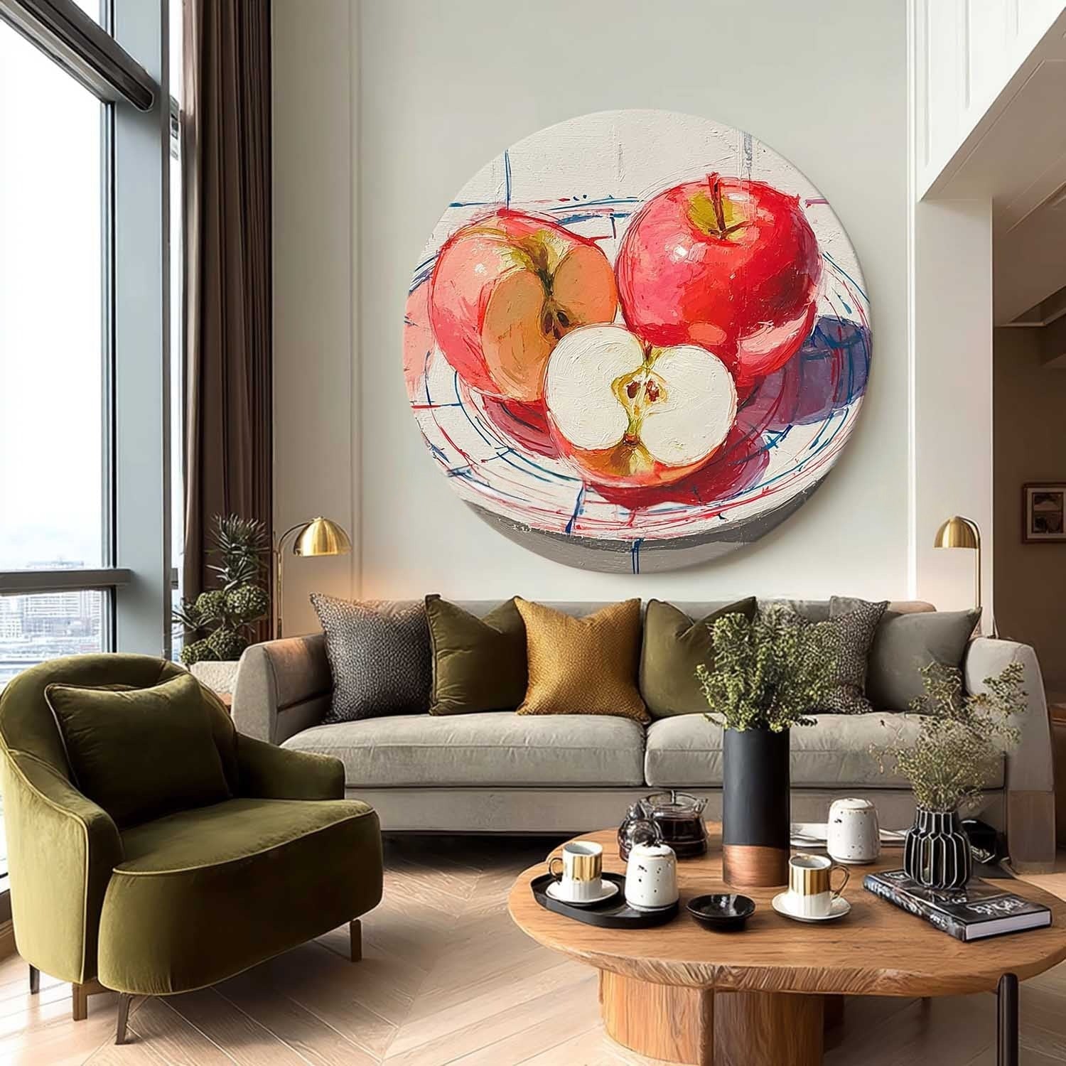 Red Apple Still Life Oil Canvas Art