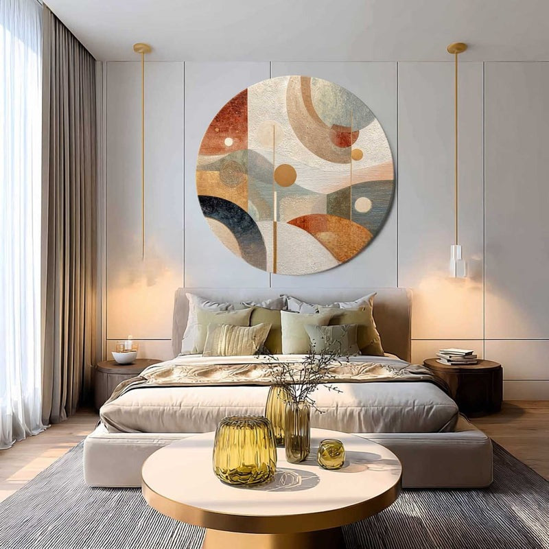 Wall Art Minimalist 3D Gold Geometric Circles