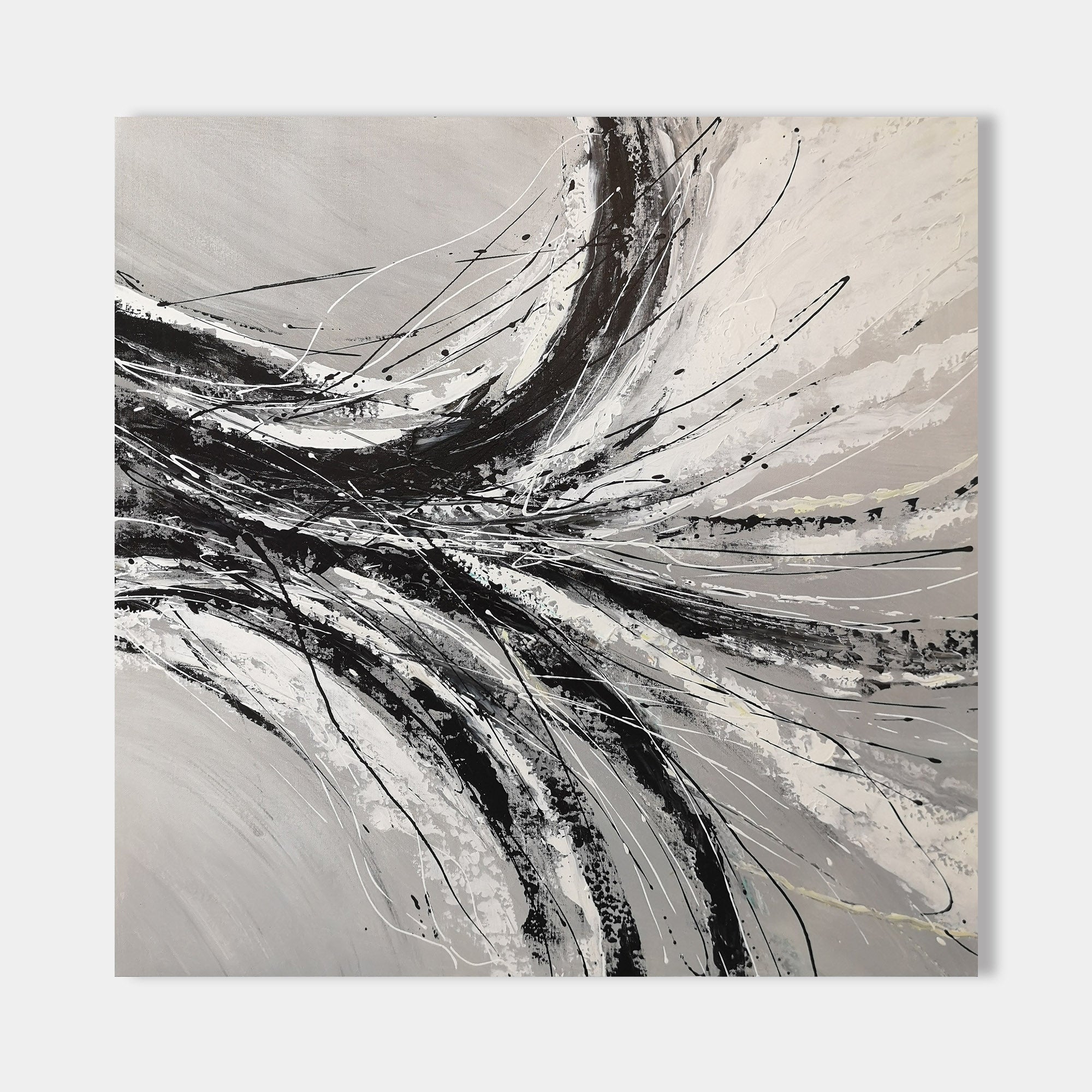 Wall Art Monochrome Swirling Currents