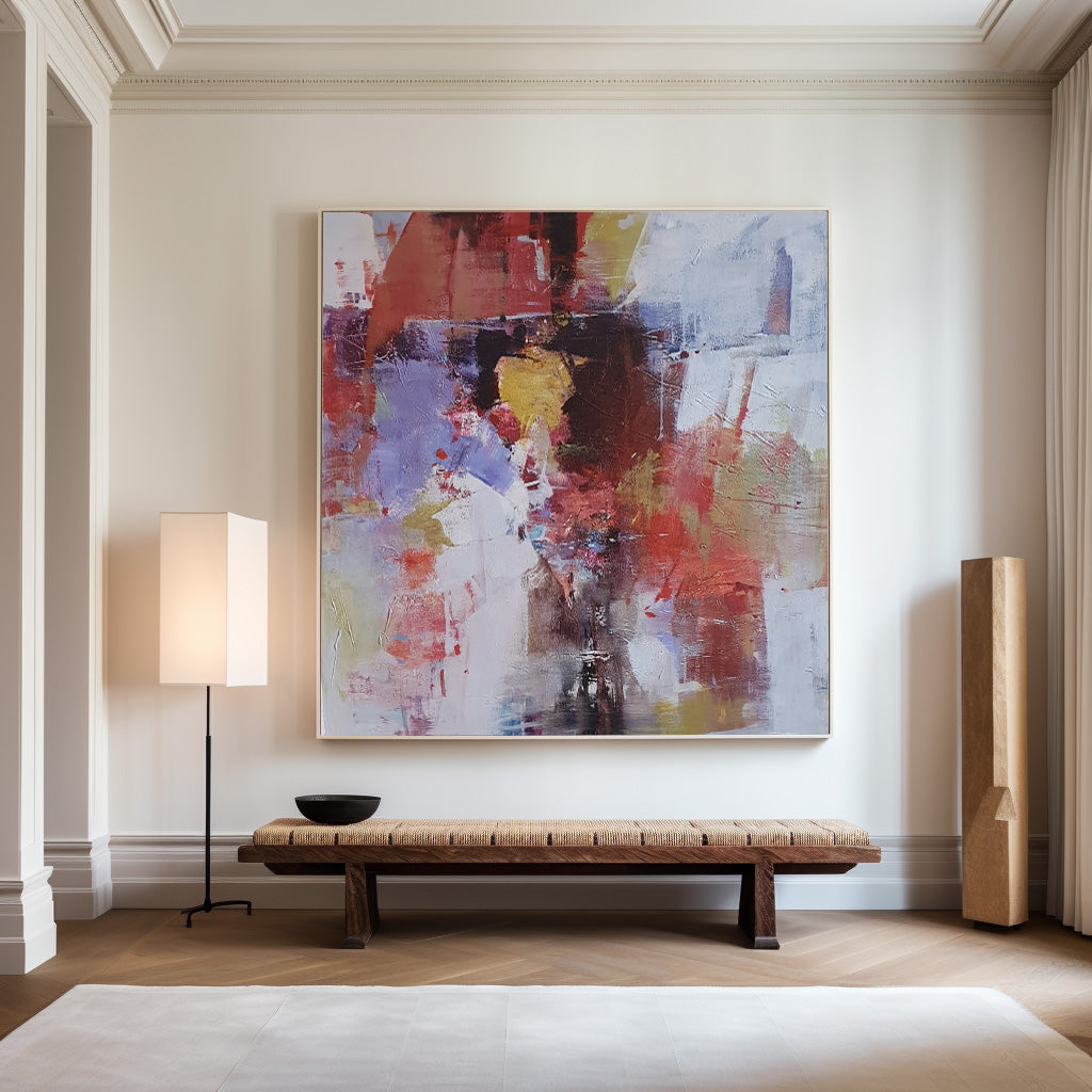 Vibrant Color Abstract Square Canvas Wall Art