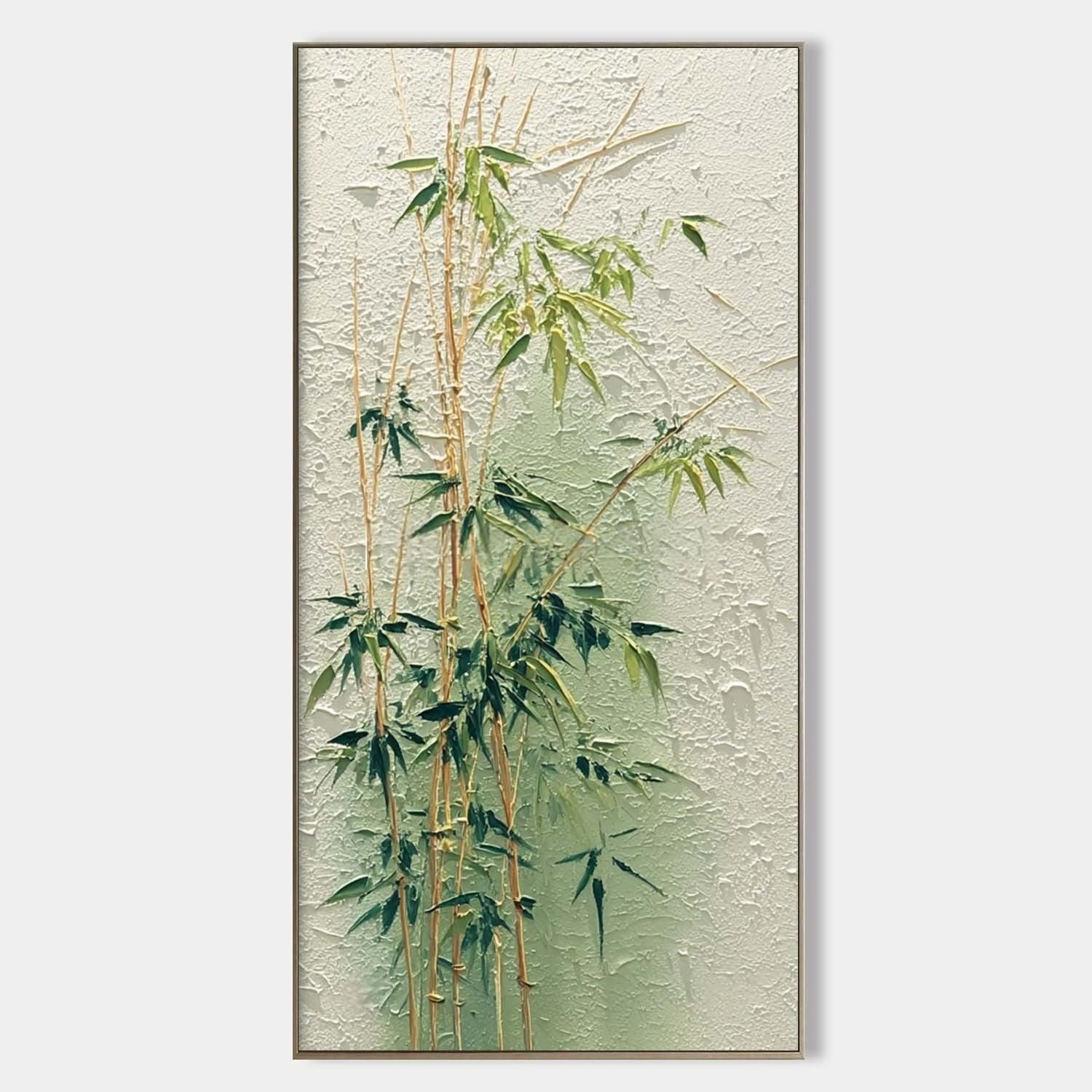 Elegant Bamboo Forest 3D Impasto Painting