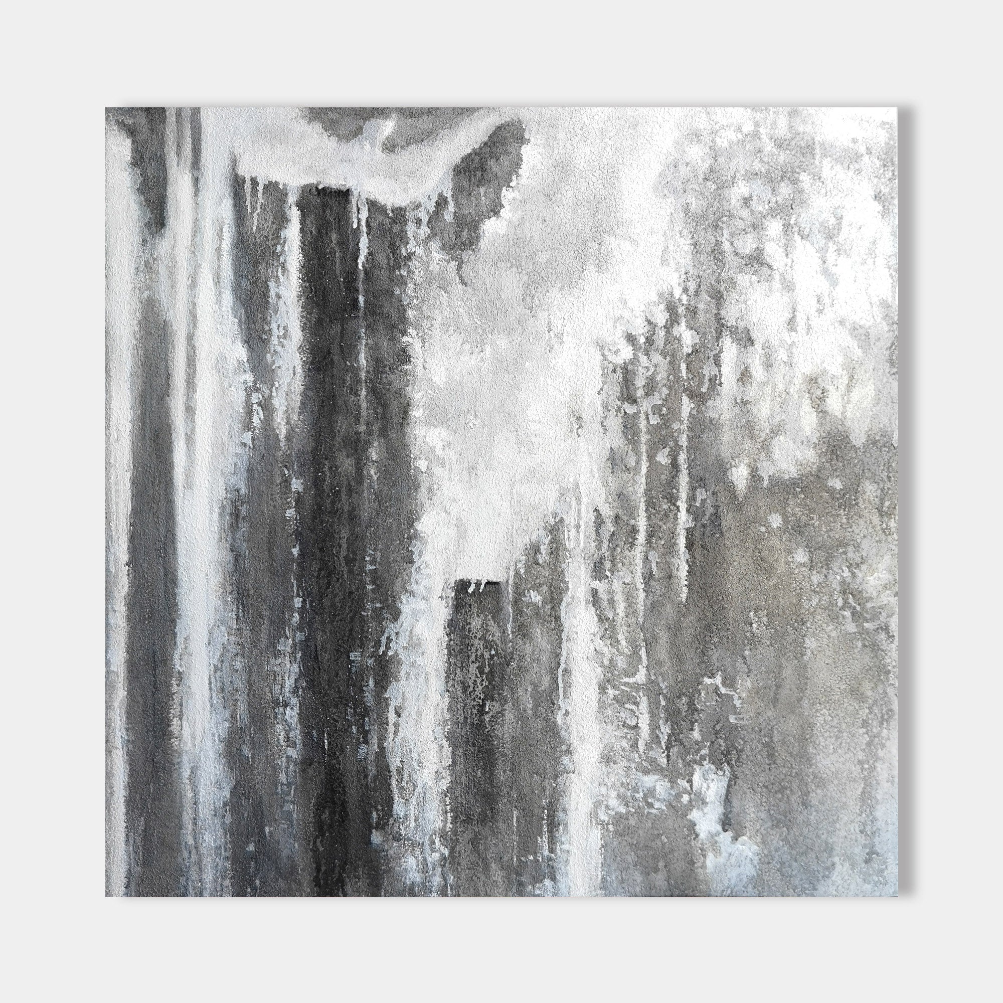 Grey And White Abstract Art