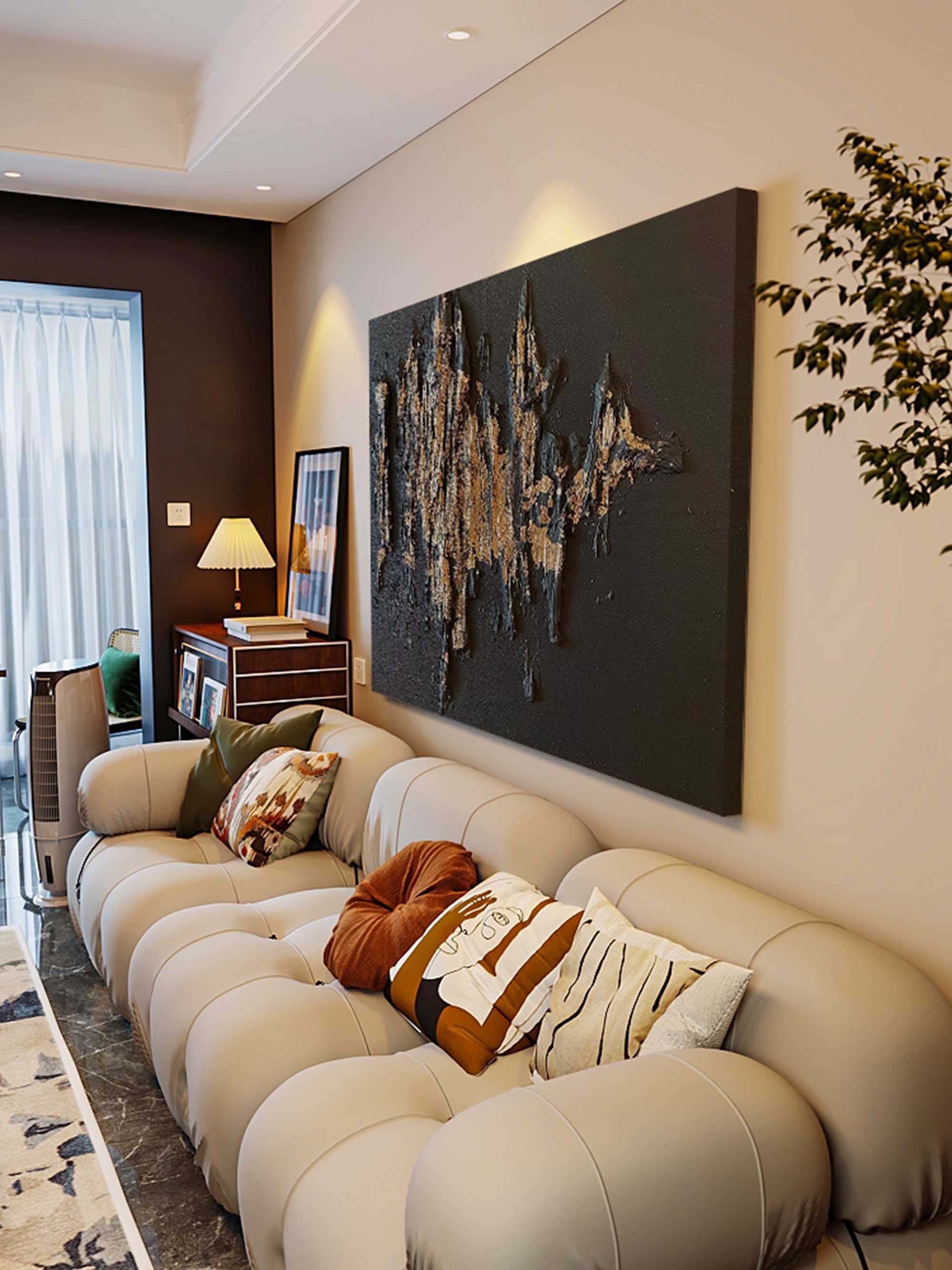 Plaster Art Texture Painting SG220 - Neutralighting