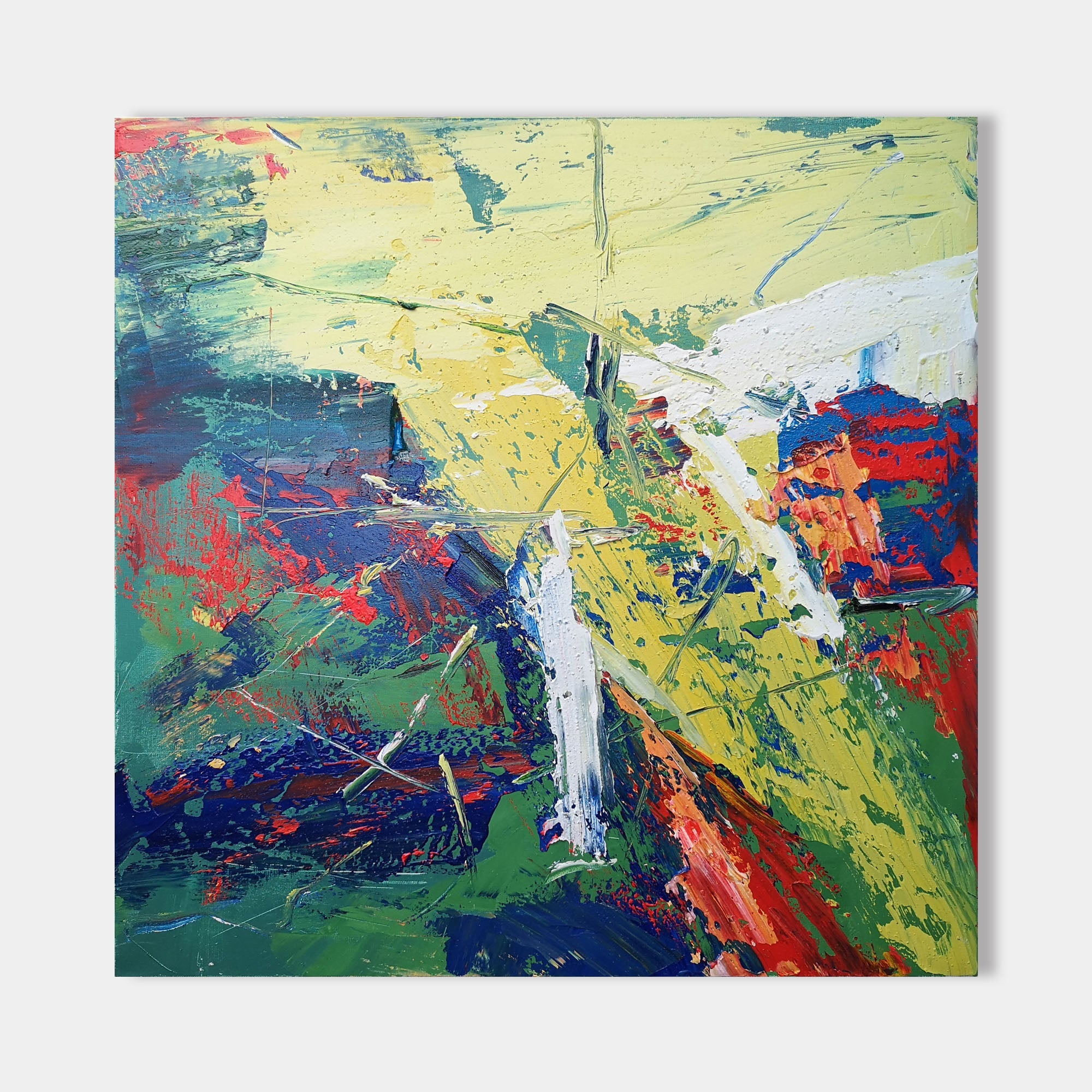 Blue Red Abstract Painting