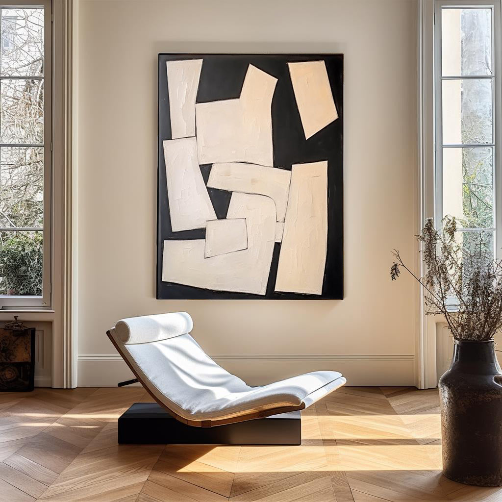 Wall Art Ivory Shards on Black