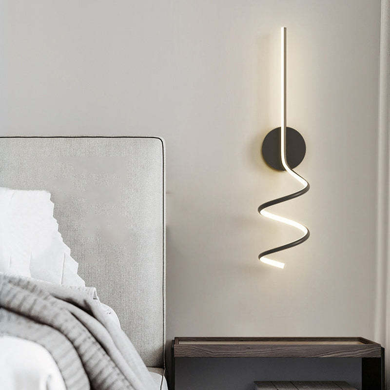 Arisha Modern LED Art Interior Wall Light Spiral, Black & White - Neutralighting